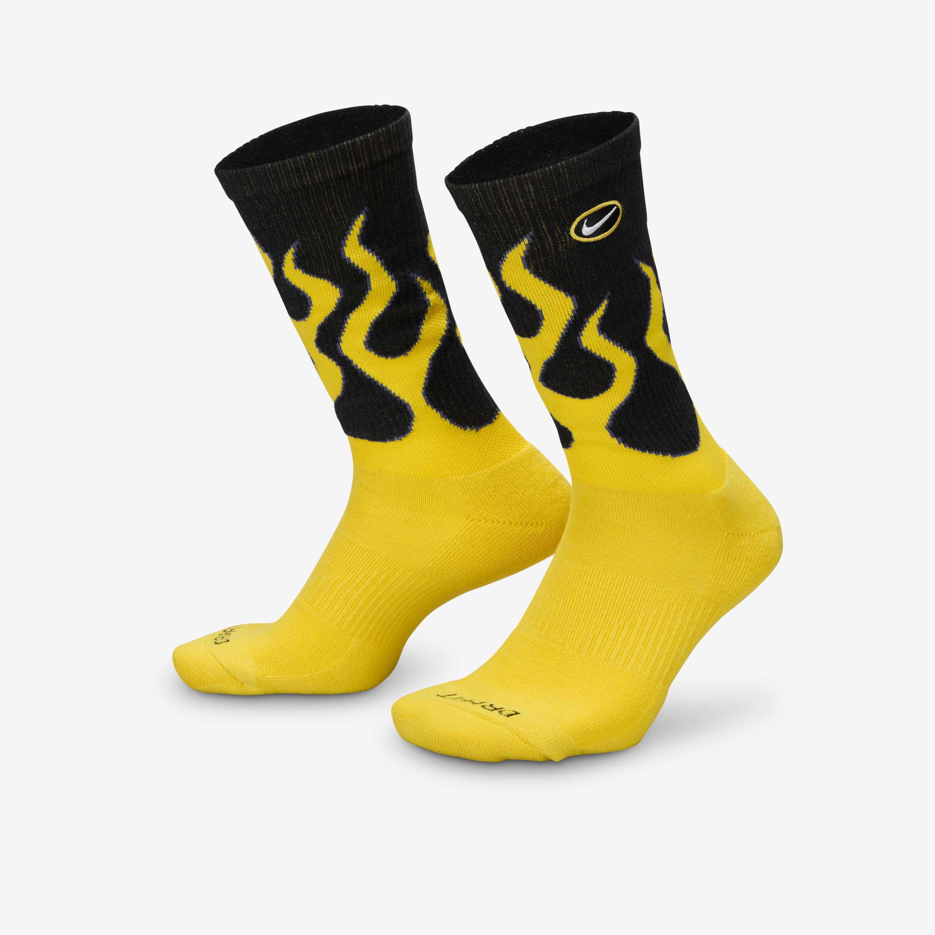 white and yellow nike socks