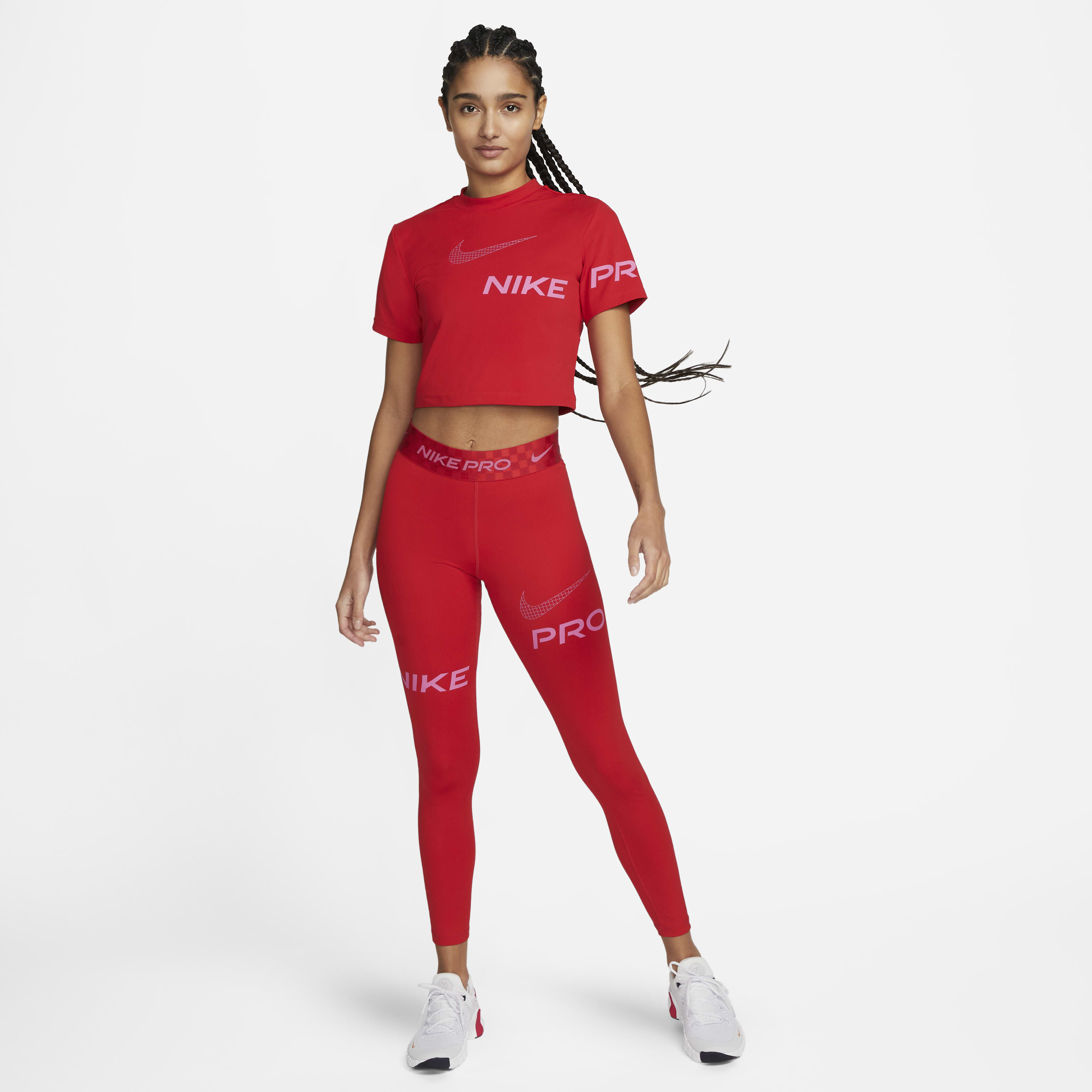Nike mid rise training crops shop