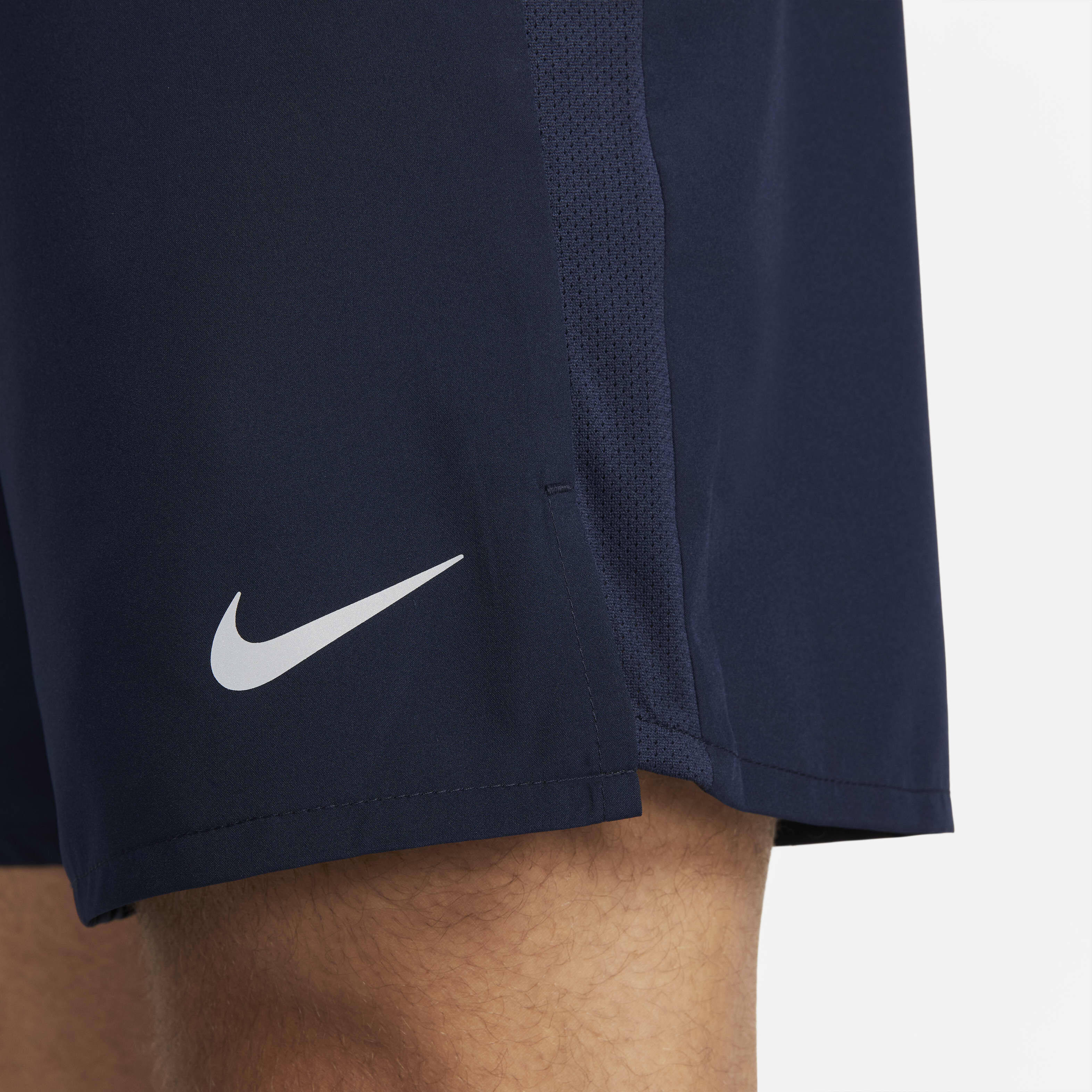 Buy Nike Challenger Men s Dri FIT 18cm approx. 2 in 1 Running Shorts Obsidian Obsidian Black Nike Kuwait Official