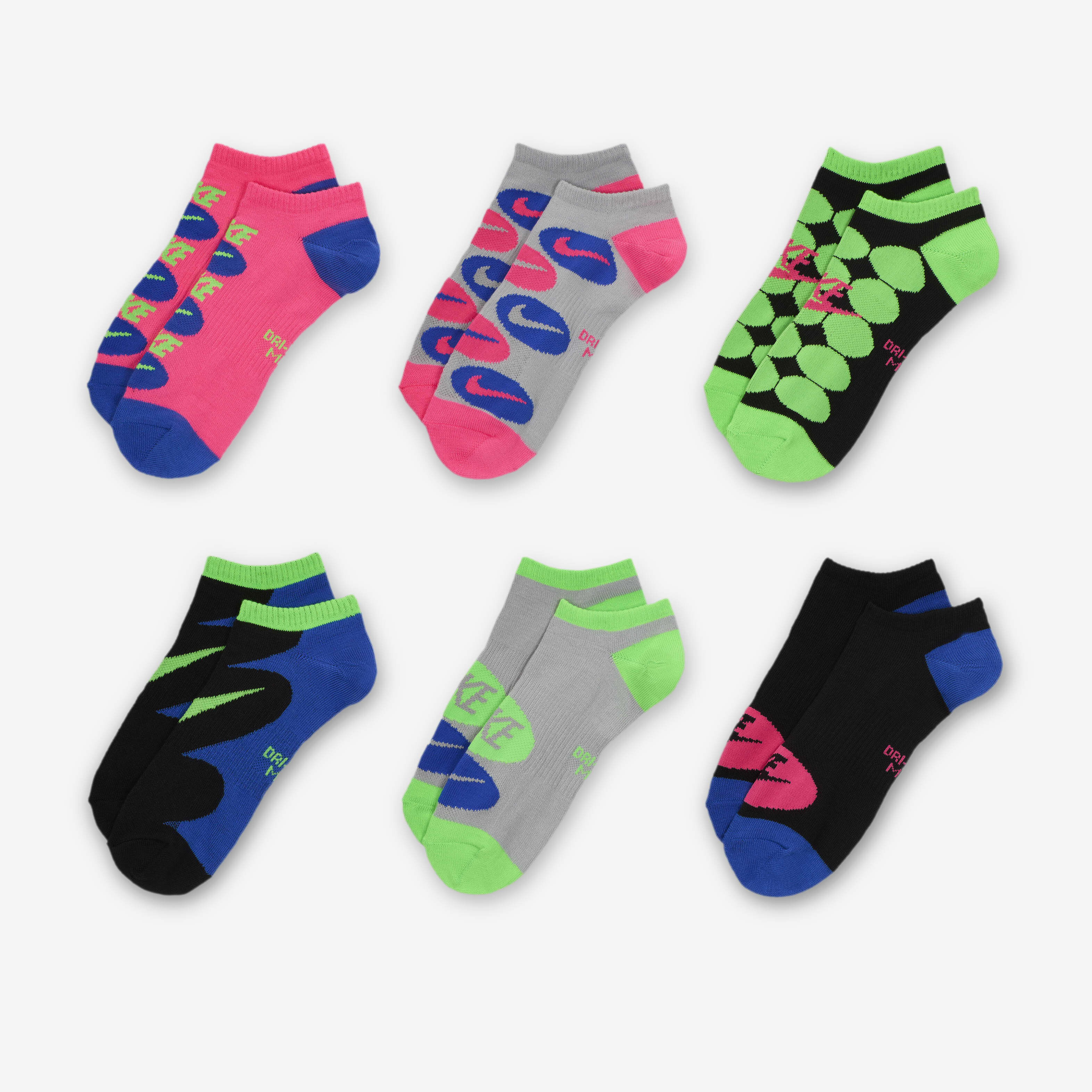 Buy Nike Everyday Lightweight Training No Show Socks 6 Pairs Multi Colour Nike Kuwait Official
