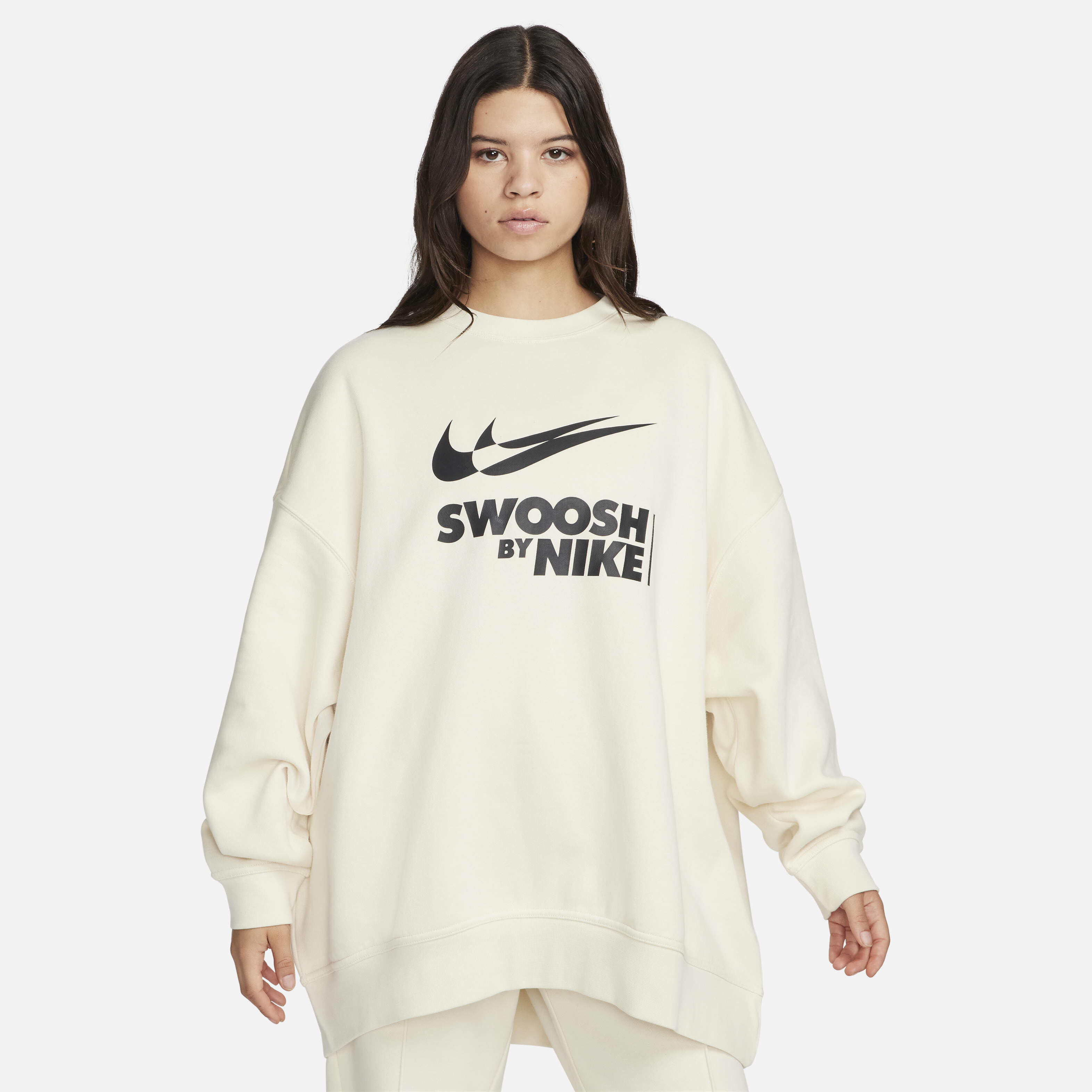 Women's nike sportswear swoosh fleece crew sweatshirt hotsell