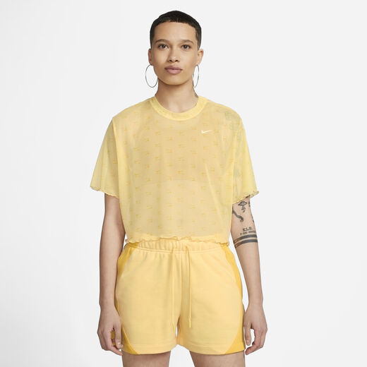 T-Shirts & Tops-Nike, Nike Air, Women's Printed Mesh Short-Sleeve Crop Top