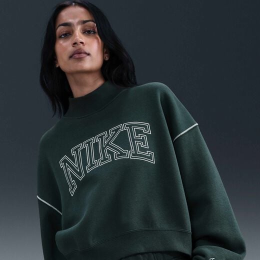 Women's Clothing-Nike, Nike Sportswear Phoenix Fleece, Women's Mock-Neck Sweatshirt