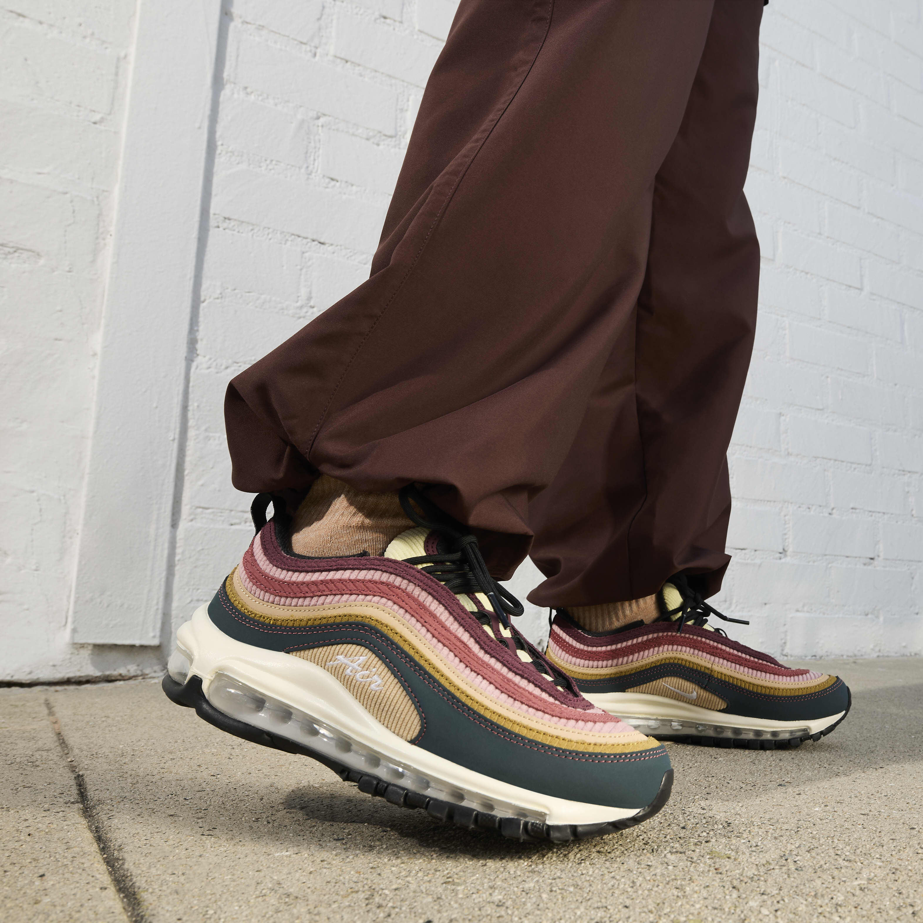 Buy Nike Air Max 97 Women s Shoes Deep Jungle Bronzine Sesame White Nike Kuwait Official