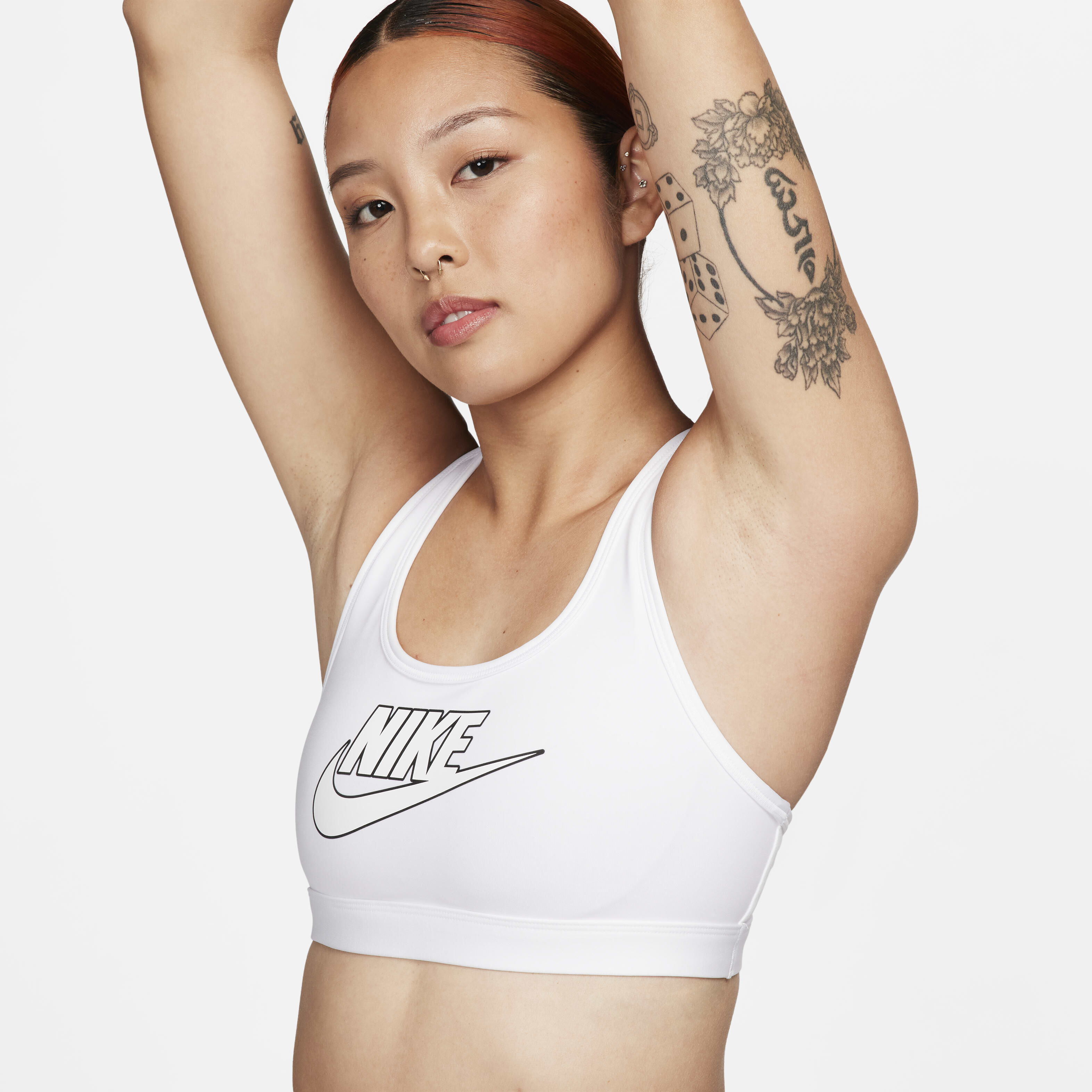 Buy Nike Swoosh Medium Support Women s Padded Logo Sports Bra Nike Kuwait Official