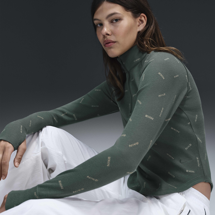 Long Sleeve Nike Swoosh Womens Top Nike Sportswear Black Oversized