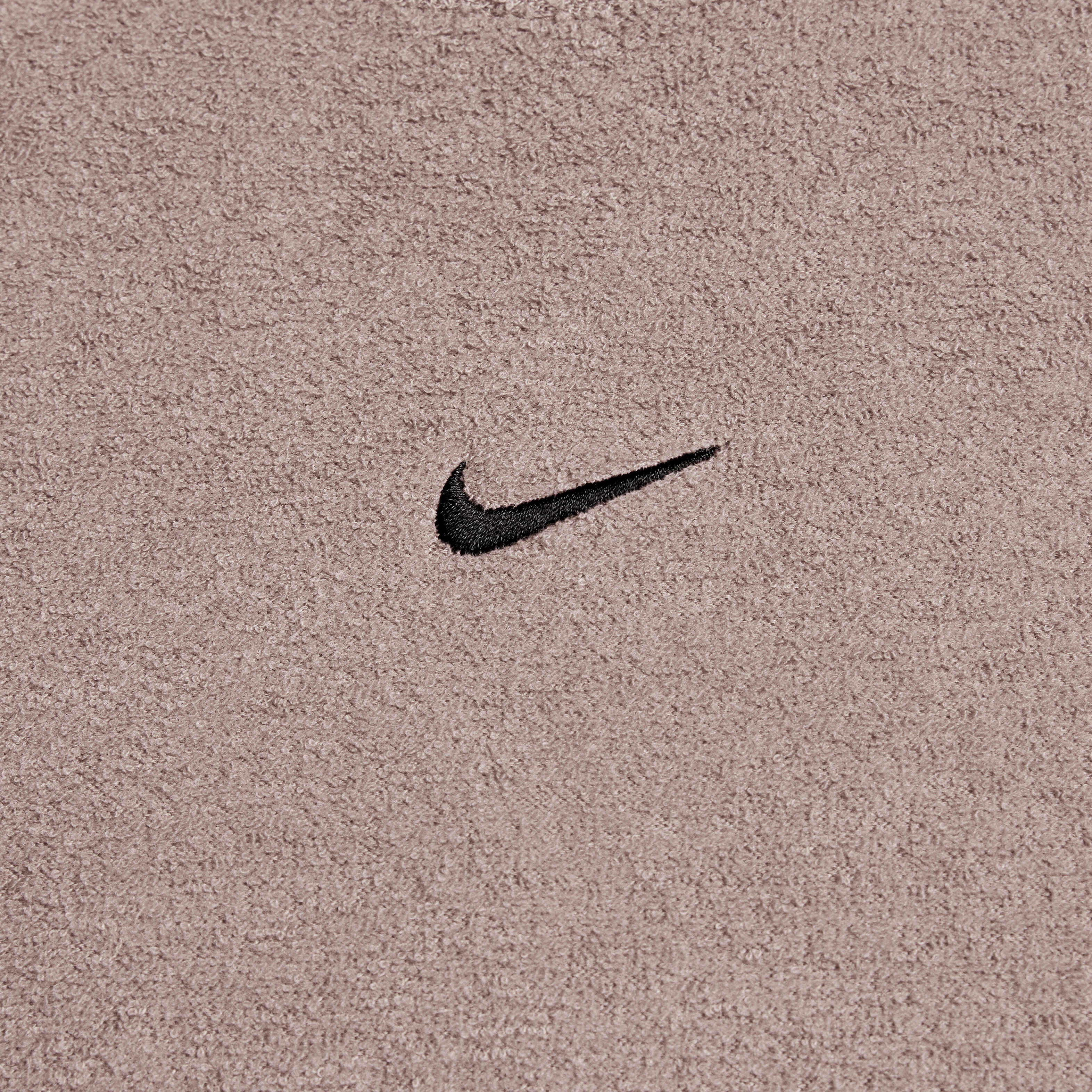 Buy Nike Sportswear Phoenix Plush Women s Slim Mock Neck Long Sleeve Cropped Cosy Fleece Top Smokey Mauve Black Nike Kuwait Official