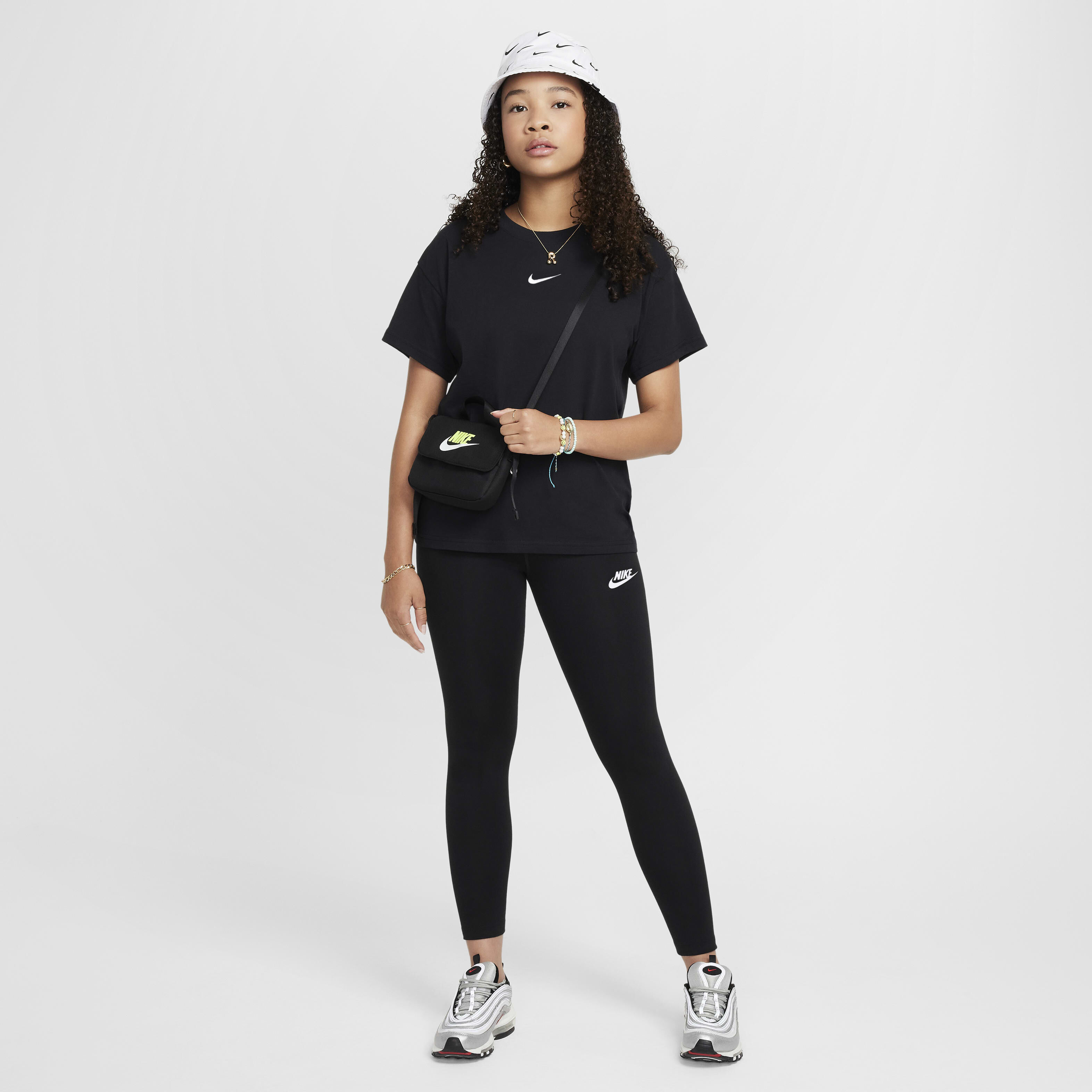 Buy Nike Sportswear Classic Girls High Waisted Leggings Black White Nike Kuwait Official