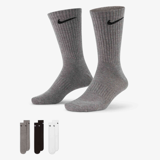 Men's Socks-Nike, Nike Everyday Lightweight, Training Crew Socks (3 Pairs)