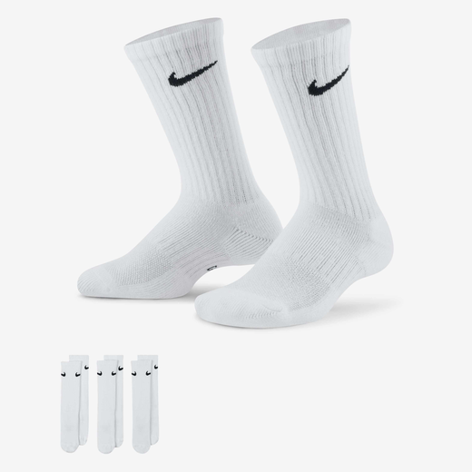 Socks-Nike, Nike Everyday, Kids' Cushioned Crew Socks (3 Pairs)