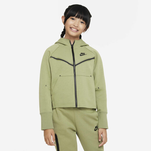 Hoodies & Sweatshirts-Nike, Nike Sportswear Tech Fleece, Older Kids' (Girls') Full-Zip Hoodie
