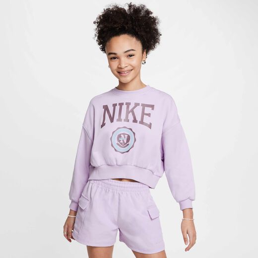 Kids' Sweatshirts Sale-Nike, Nike Sportswear Club, Girls' French Terry Crew-Neck Sweatshirt