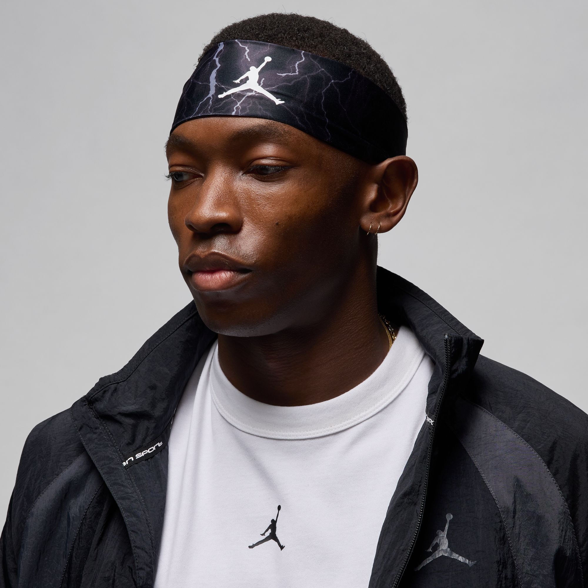 Buy Jordan Fury Printed Headband - Black/Smoke Grey/White