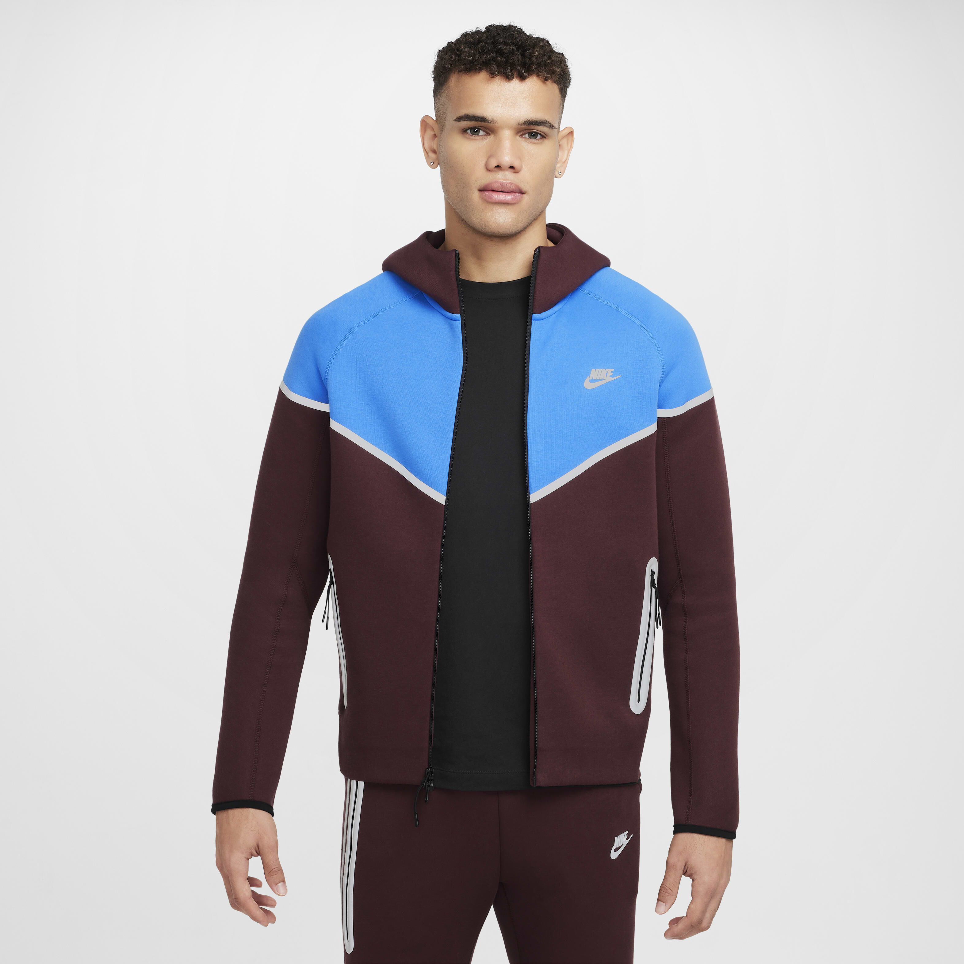 Nike tech fleece maroon sales