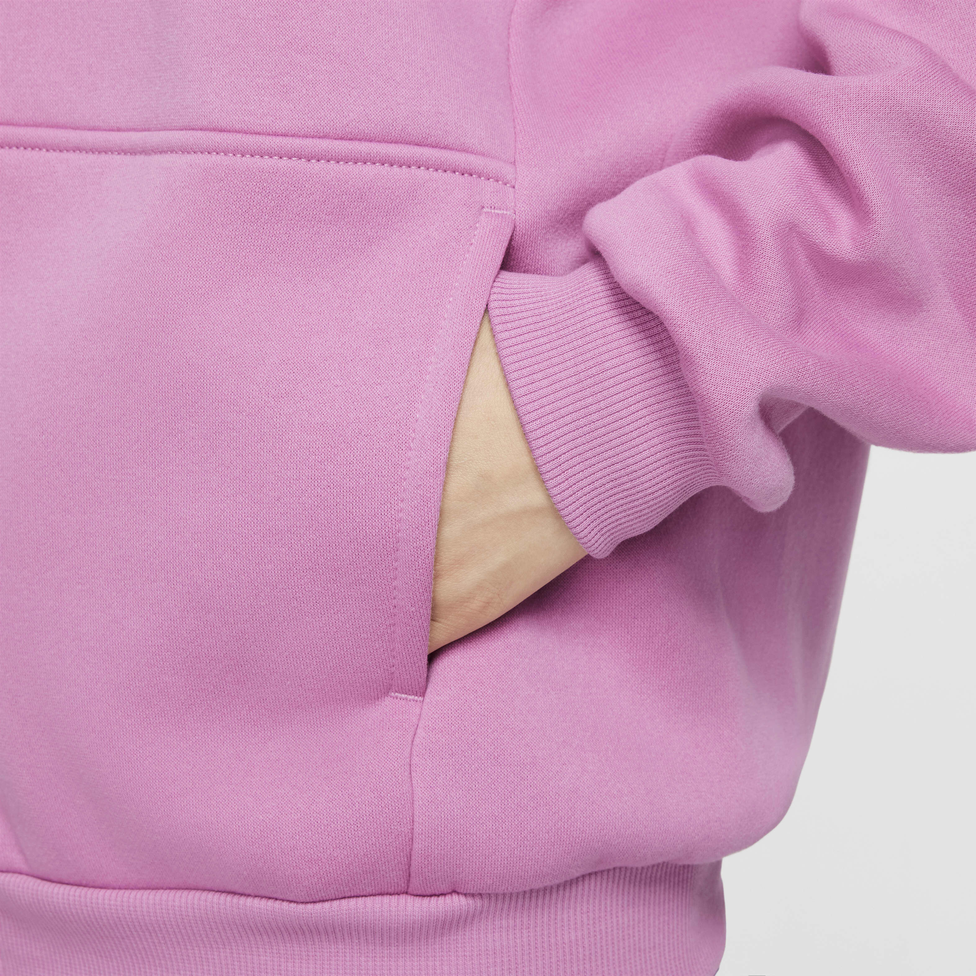 Buy Nike Sportswear Club Fleece Older Kids' Oversized Full-Zip Hoodie -  Magic Flamingo/White | Nike Kuwait Official