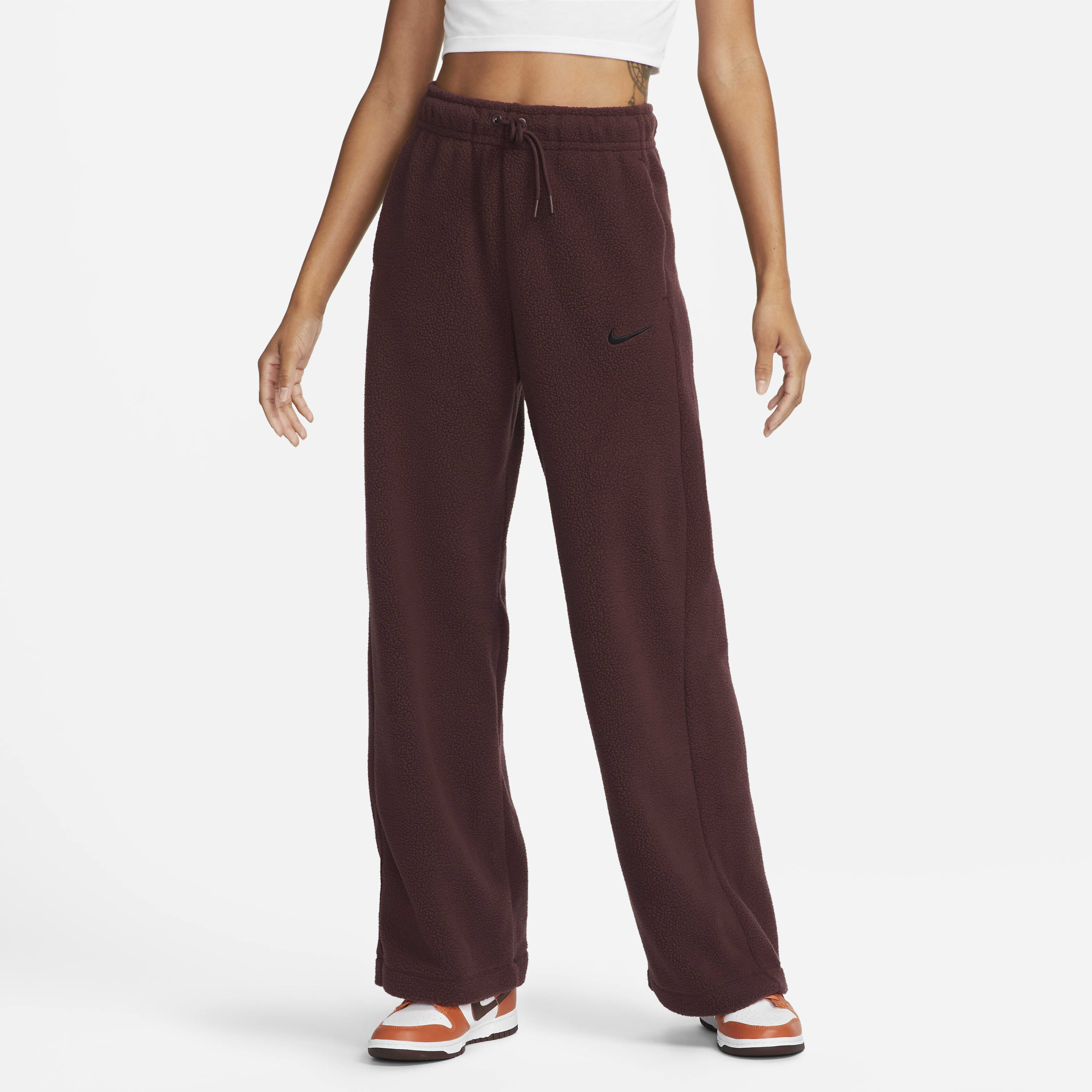 Women's maroon nike sweatpants top
