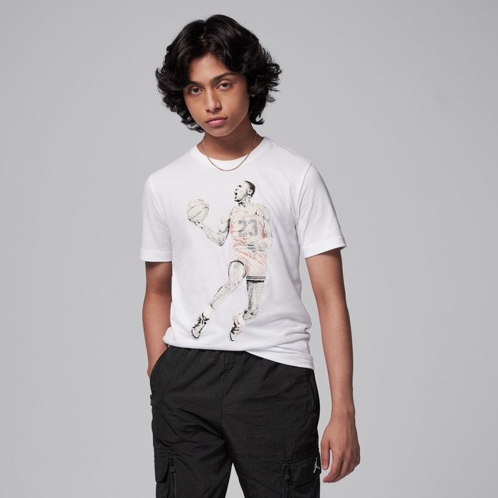 Buy Air Jordan Older Kids' Dots Graphic T-Shirt White Nike Kuwait