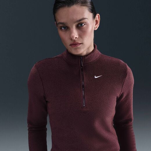 T-Shirts & Tops-Nike, Nike Sportswear Phoenix Plush, Women's Slim Long-Sleeve Cosy Fleece 1/2-Zip Top