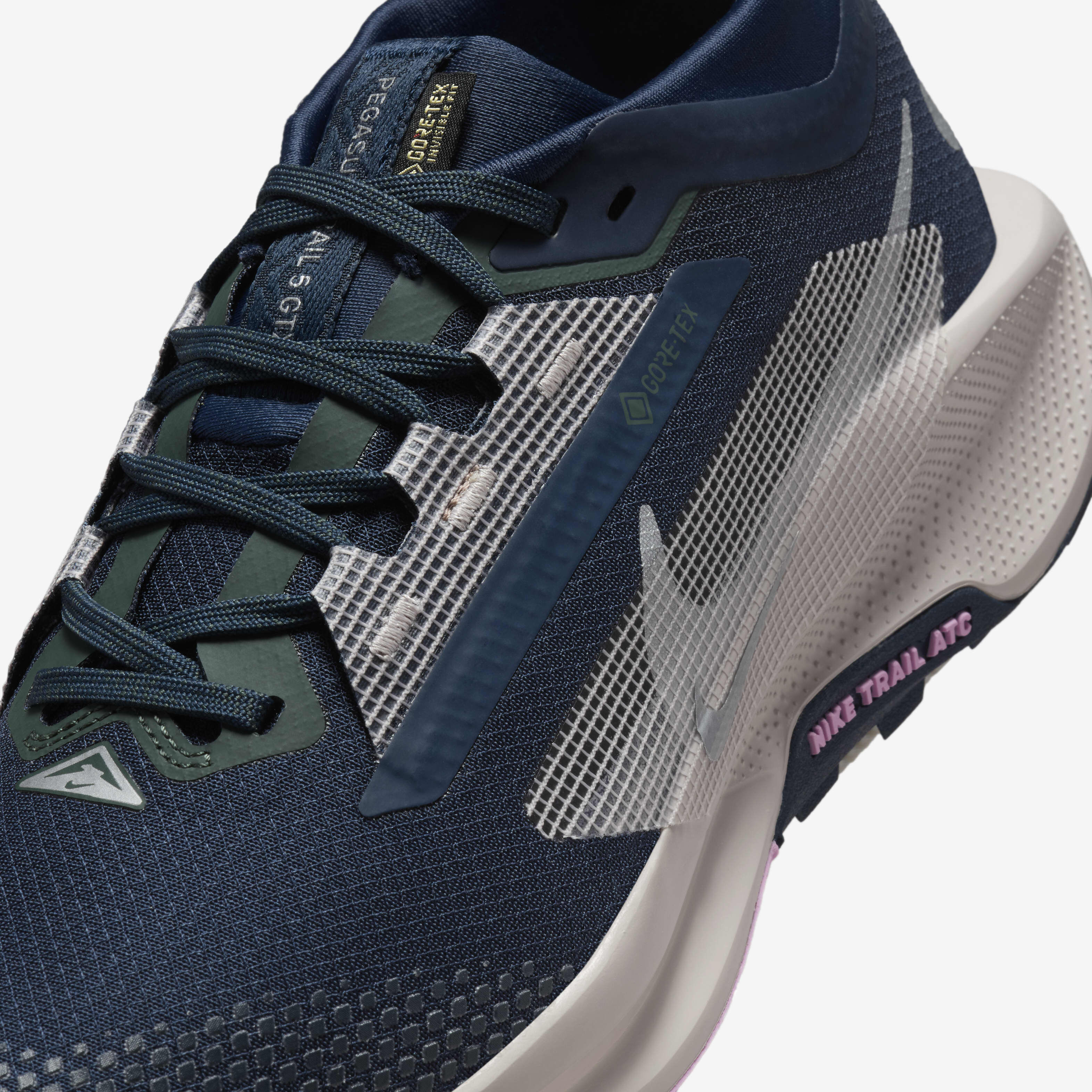 Buy Nike Pegasus Trail 5 GORE TEX Women s Waterproof Trail Running Shoes Armoury Navy Vintage Green Platinum Violet Armoury Navy Nike Kuwait Official