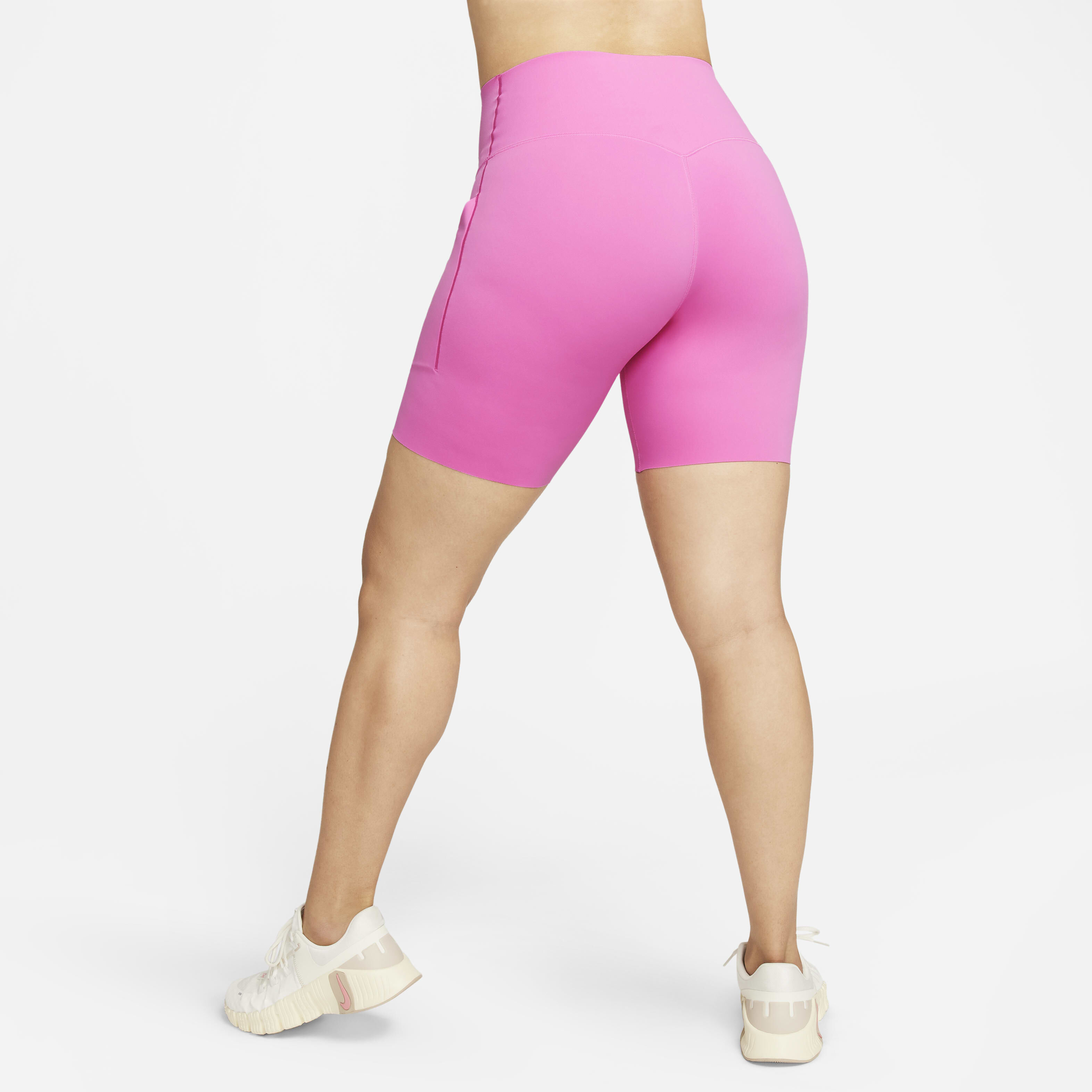 Buy Nike Universa Women s Medium Support High Waisted 20cm approx. Biker Shorts with Pockets Nike Kuwait Official