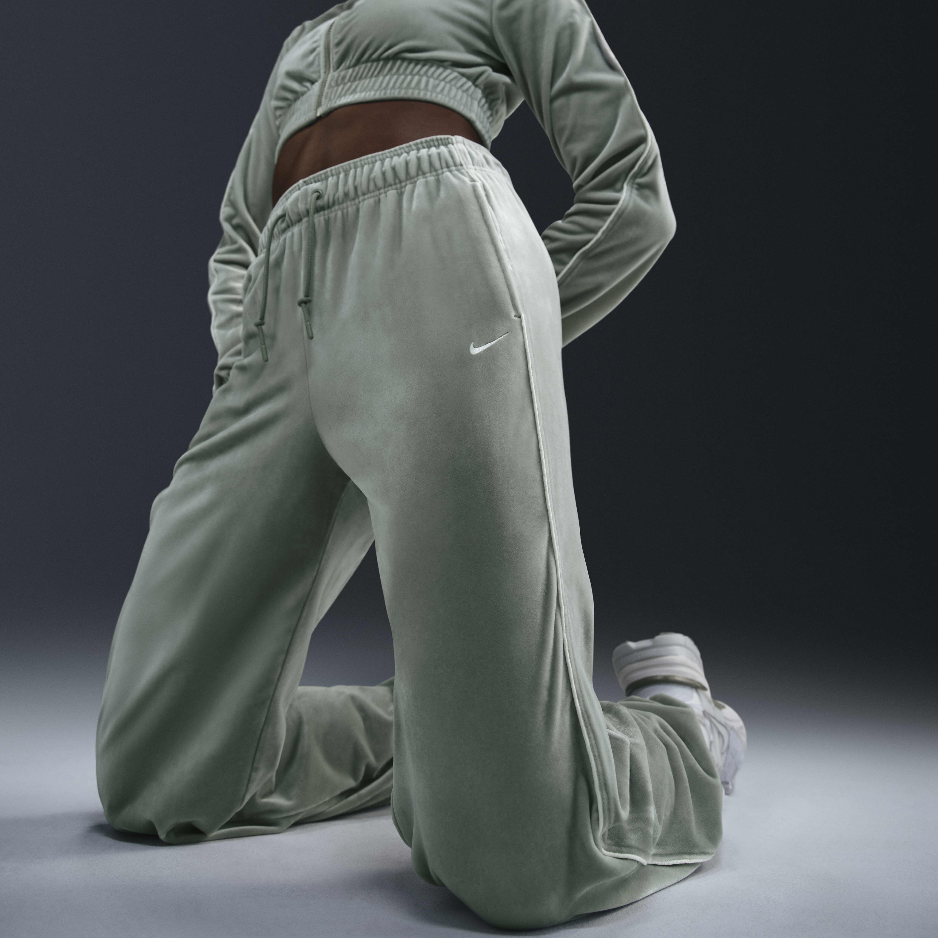 Buy Nike Sportswear Collection Women s Mid Rise Velour Joggers Nike Kuwait Official