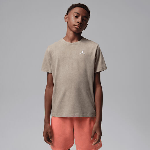 T-Shirts & Tops-JRDN, Jordan, Big Kids' Air Embroidered Acid Wash T-Shirt