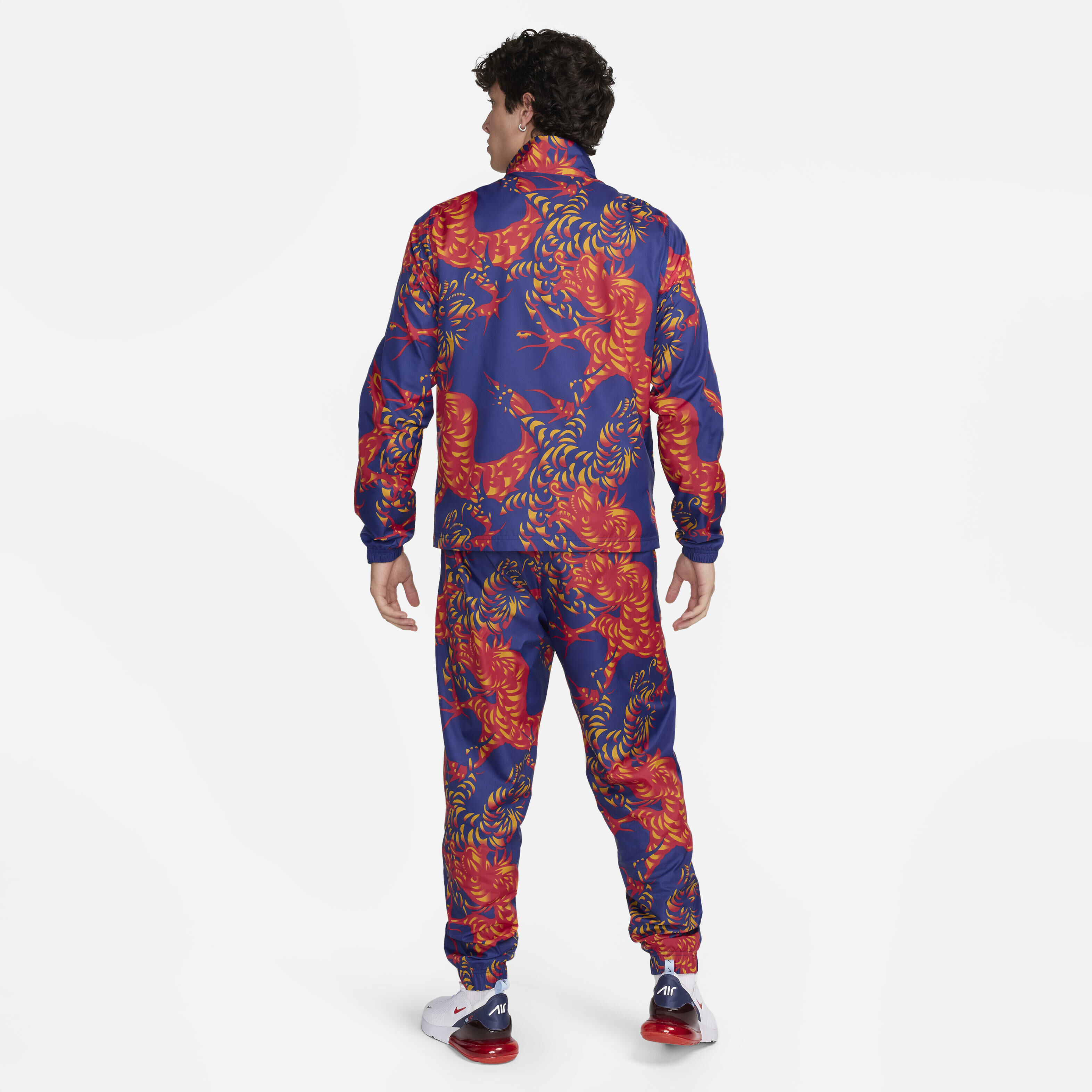 Buy F.C. Barcelona Men s Nike Football Woven Tracksuit Deep Royal Blue Deep Royal Blue University Gold University Gold Nike Kuwait Official
