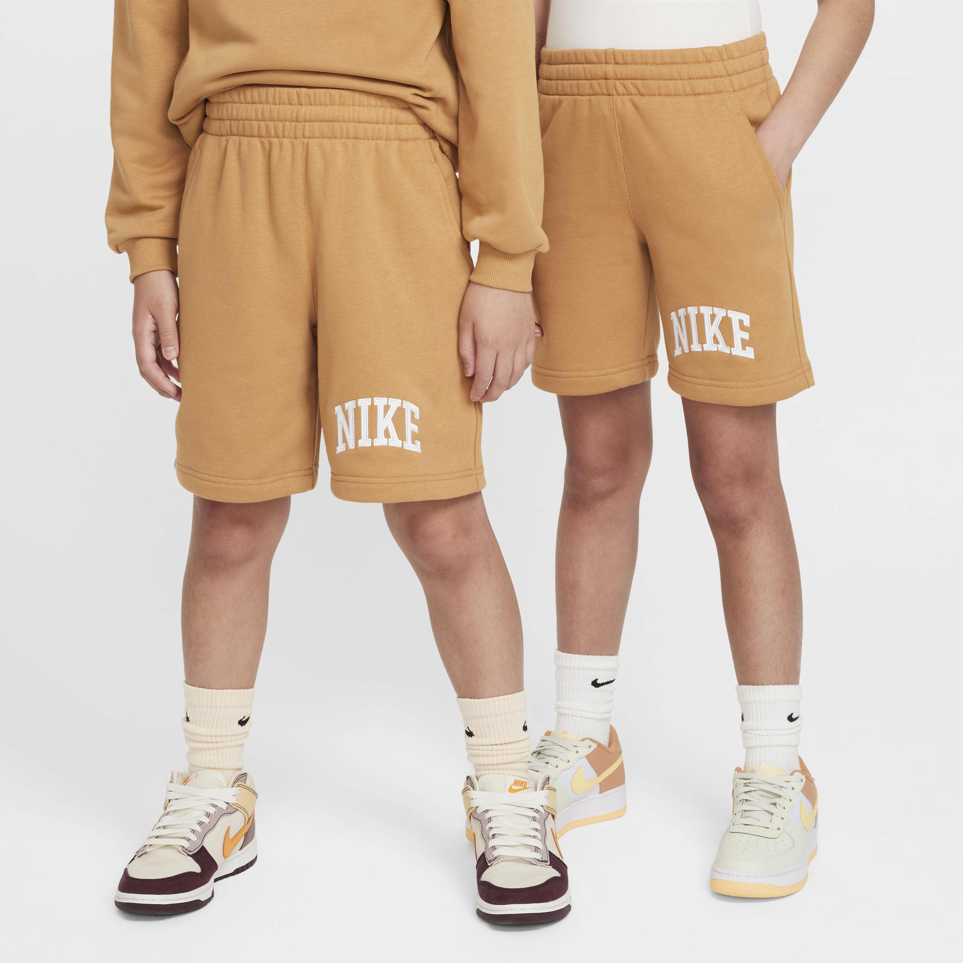 Buy Nike Sportswear Club Older Kids French Terry Shorts Flax Flax White Nike Kuwait Official
