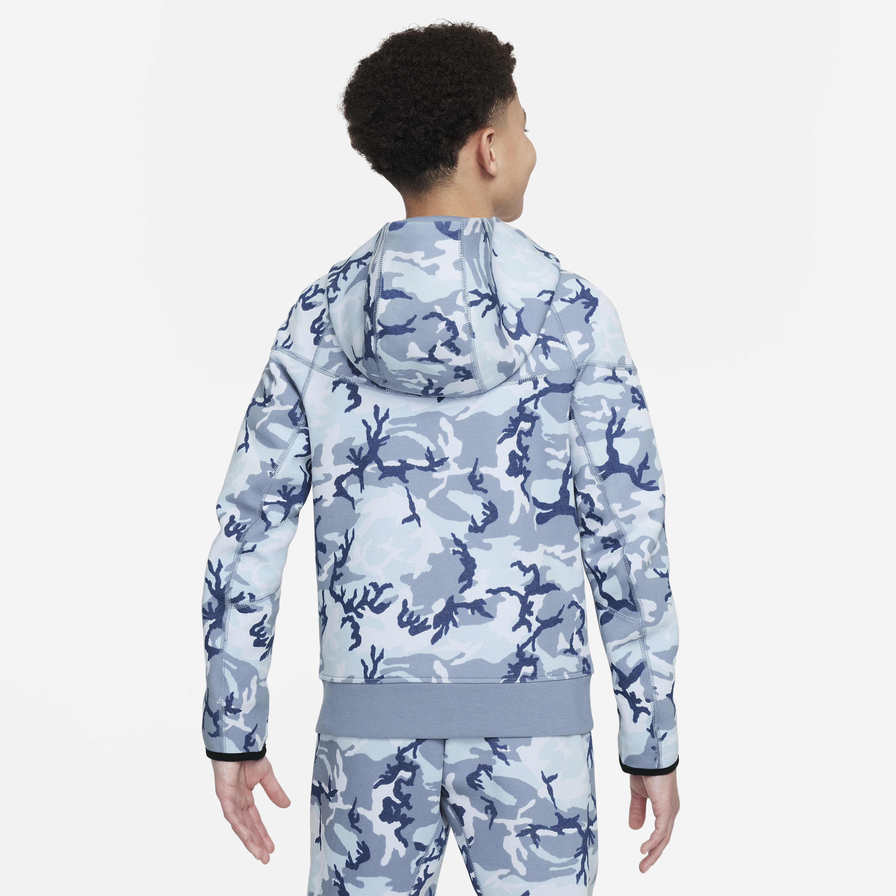 Buy Nike Tech Fleece Older Kids Boys Camo Full Zip Hoodie Ashen Slate Ashen Slate Black Nike Kuwait Official