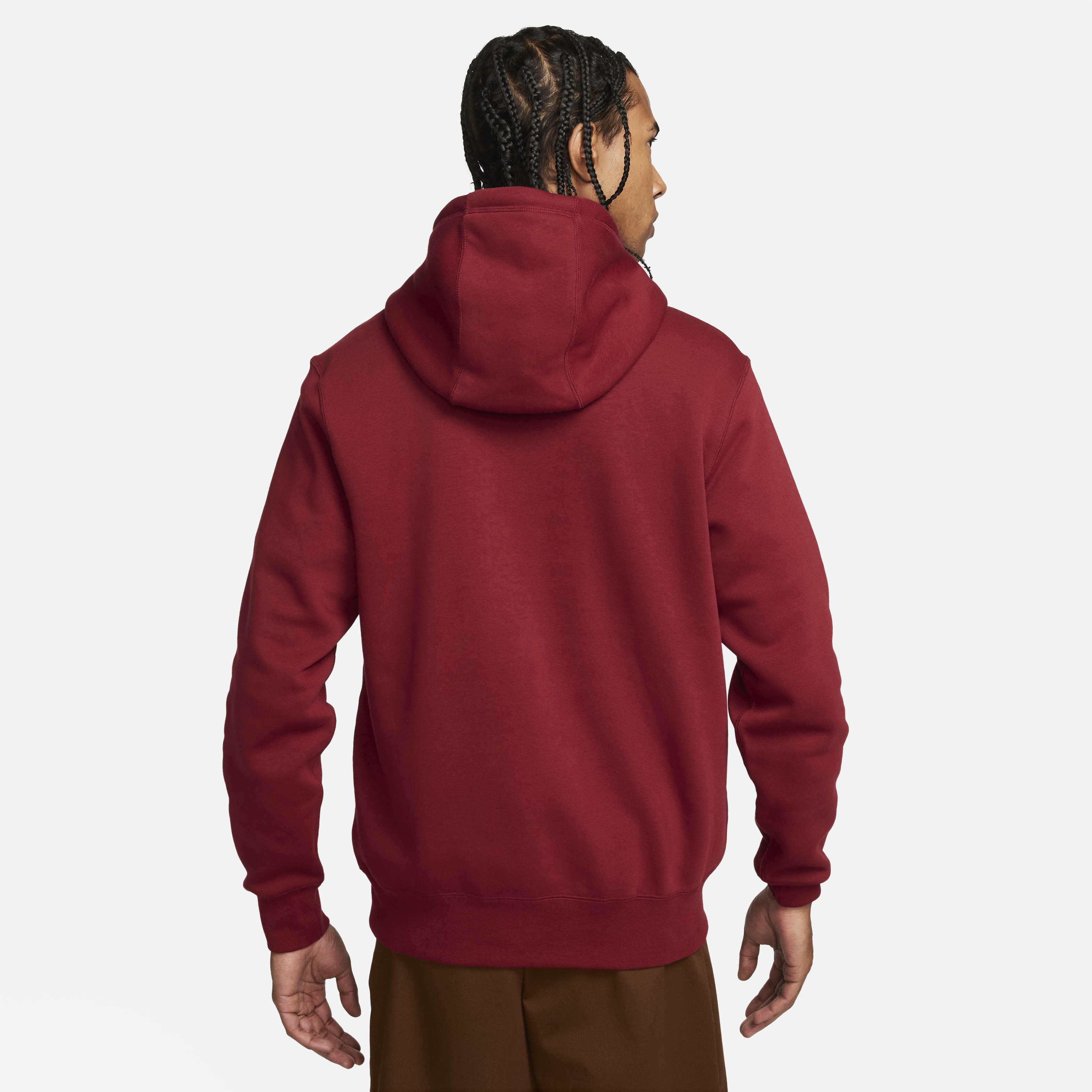 Nike men's pullover fleece hoodie red clearance