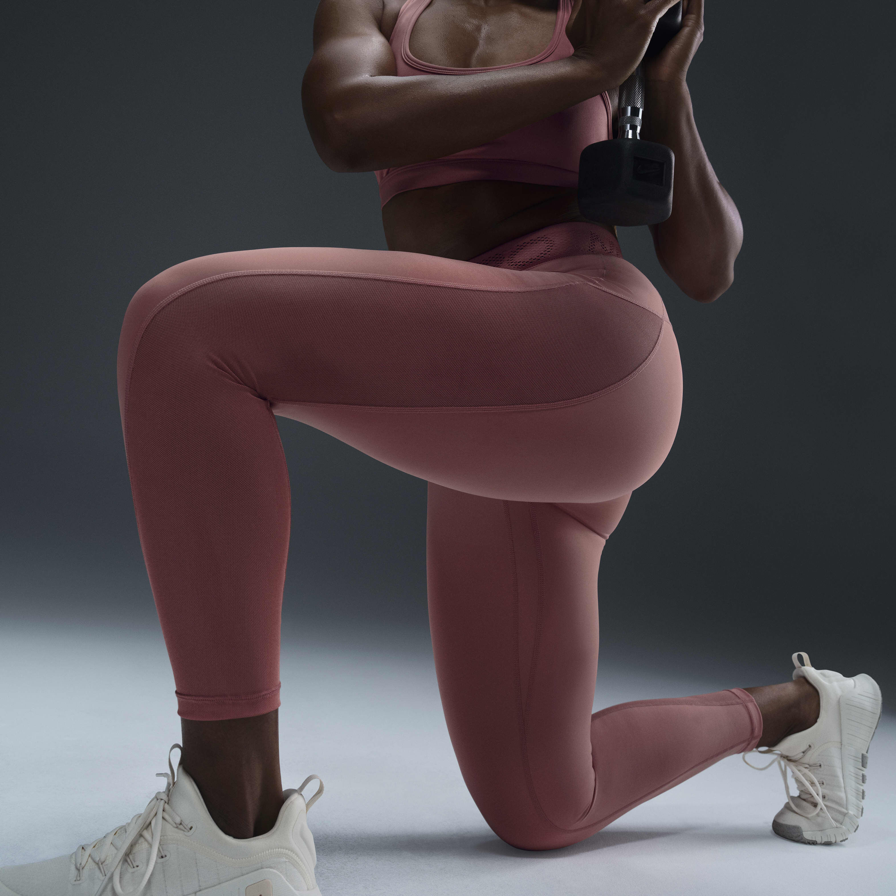 Buy Nike Pro Women s Mid Rise 7 8 Mesh Panelled Leggings Nike Kuwait Official