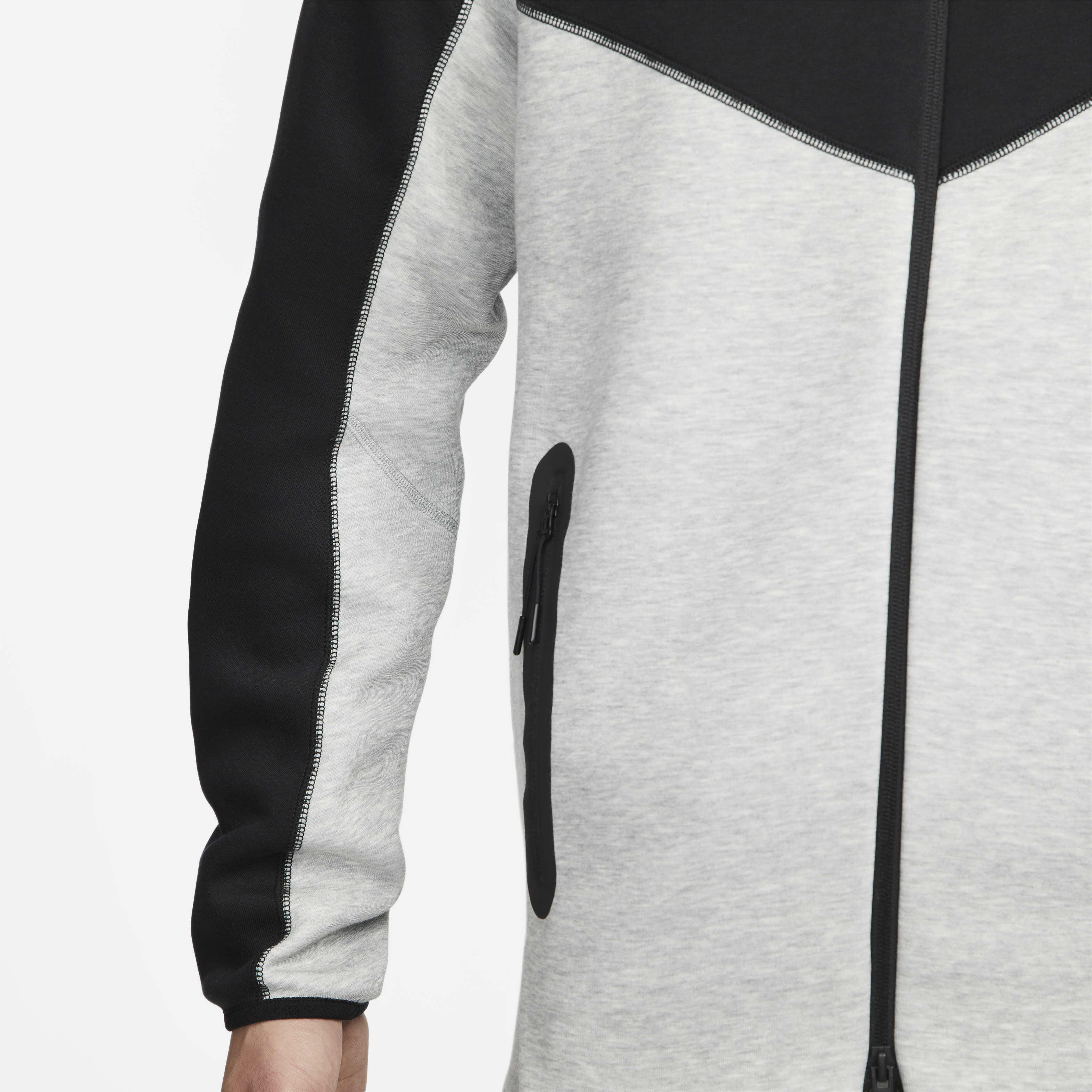 Buy Nike Sportswear Tech Fleece Windrunner Men s Full Zip Hoodie Dark Grey Heather Black White Nike Kuwait Official