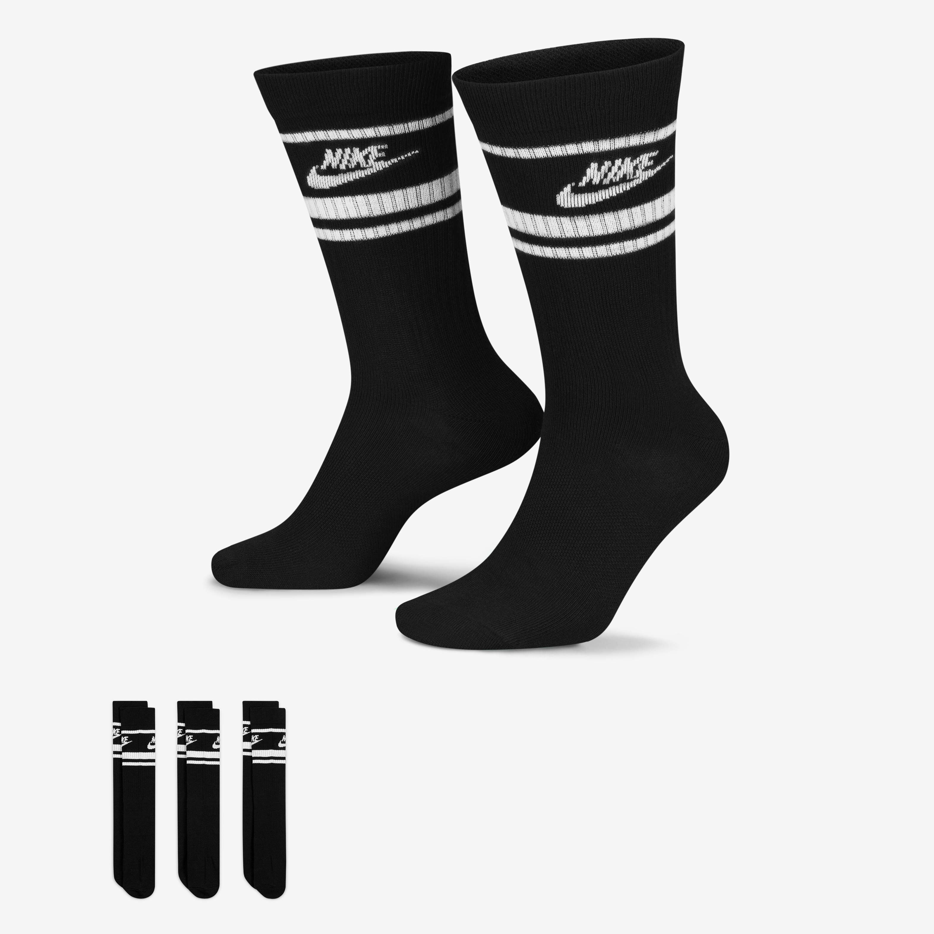 Nike mens black socks cheap