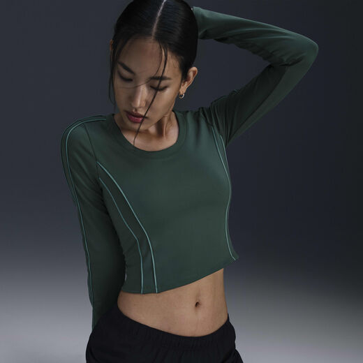 تيشيرتات وقمصان-نايكي, نايكي ون فيتد, تيشيرت دراي-فت قصير بأكمام طويلة للنساء