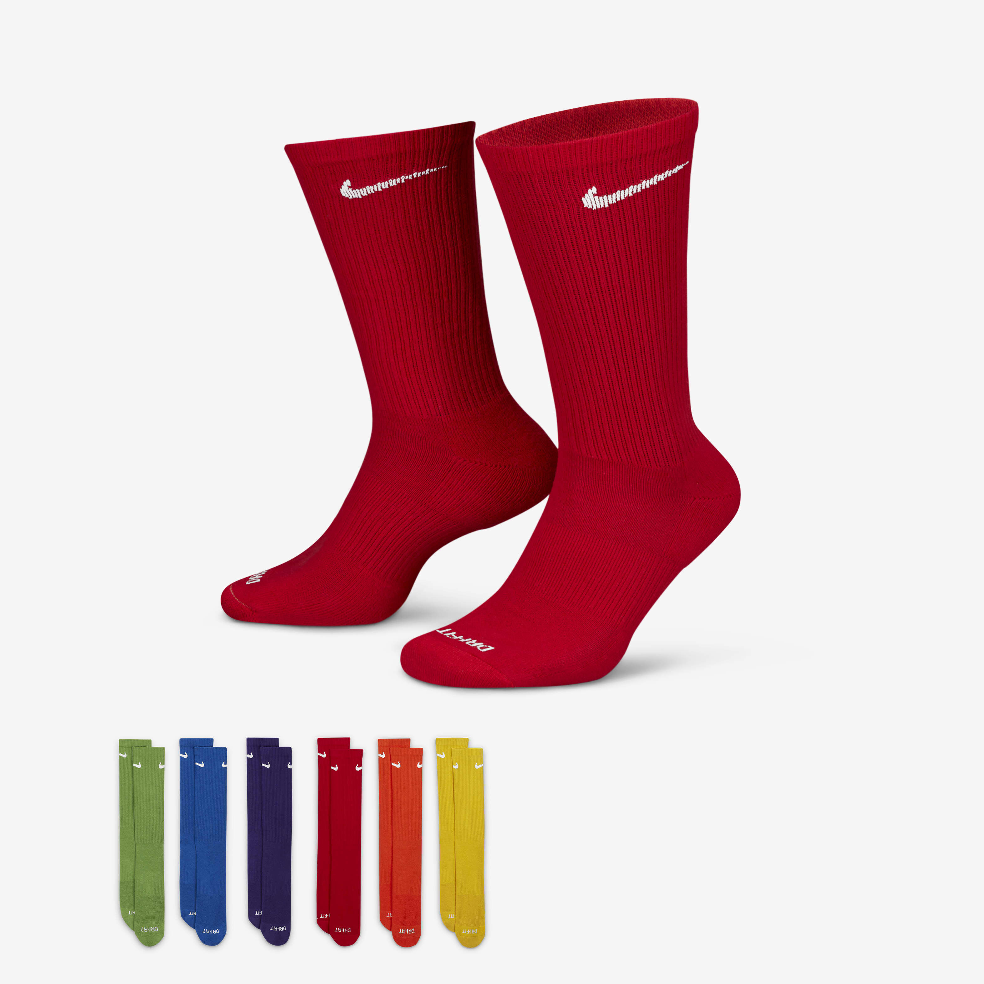 Buy Nike Everyday Plus Cushioned Training Crew Socks 6 Pairs Multi Colour Nike Kuwait Official