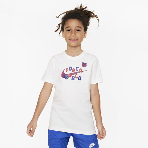 T-Shirts & Tops-Nike, F.C. Barcelona Mascot, Older Kids' Nike Football T-Shirt