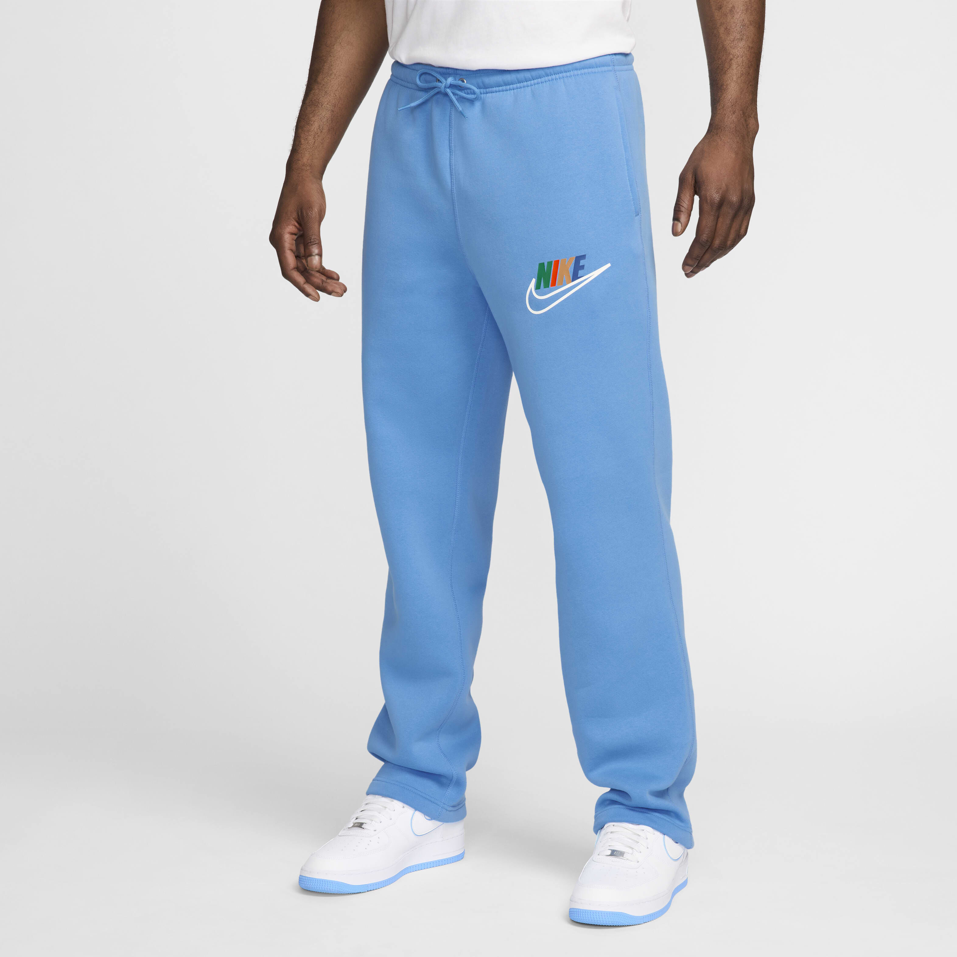 nike club fleece open hem pants