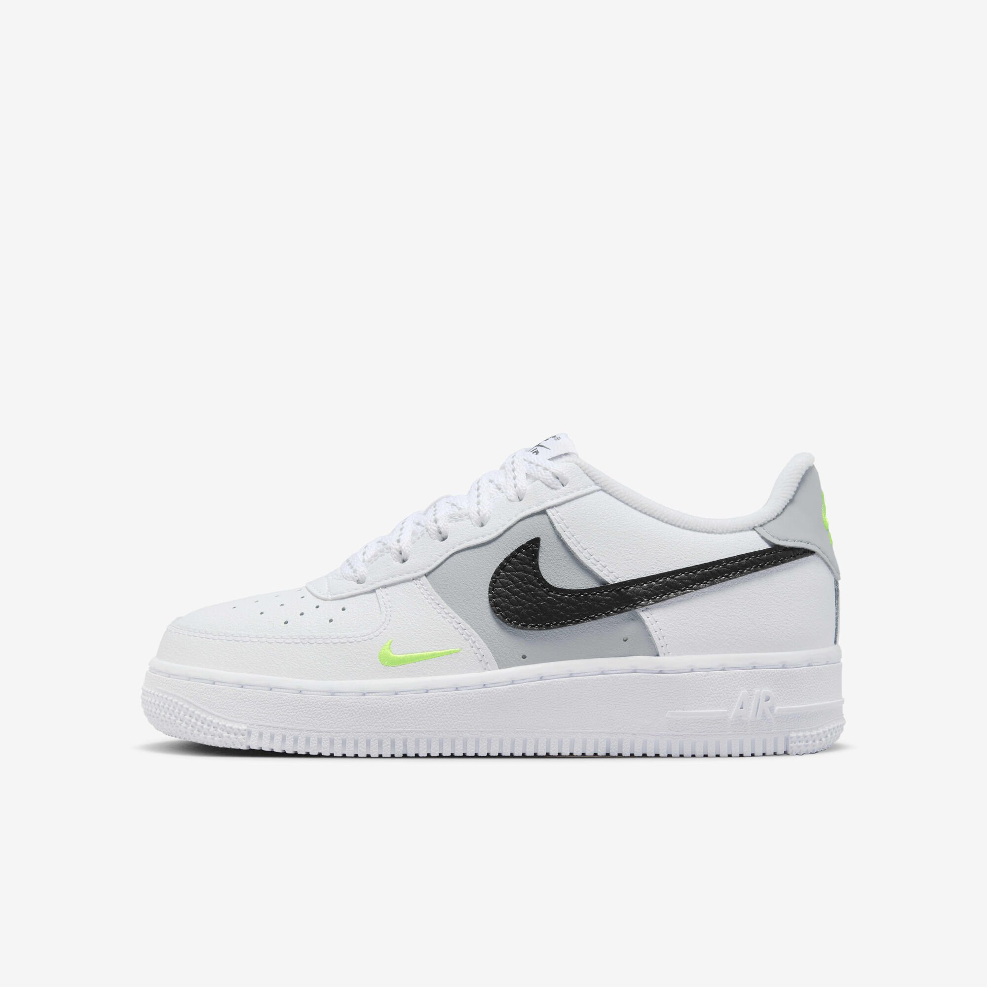 Buy Nike Air Force Older Kids' Shoes White/Volt/Wolf Grey