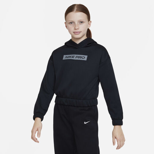 Hoodies & Sweatshirts-Nike, Nike Pro Therma-FIT, Older Kids' (Girls') Pullover Hoodie