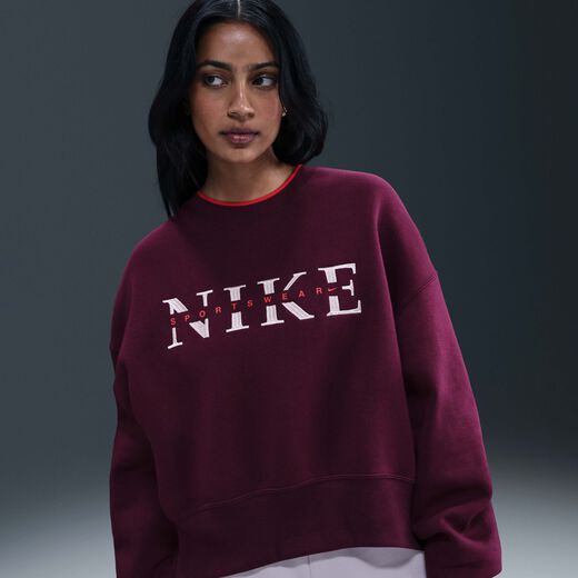 Women's Sweatshirts-Nike, Nike Sportswear Phoenix Fleece, Women's Oversized Crew-Neck Sweatshirt