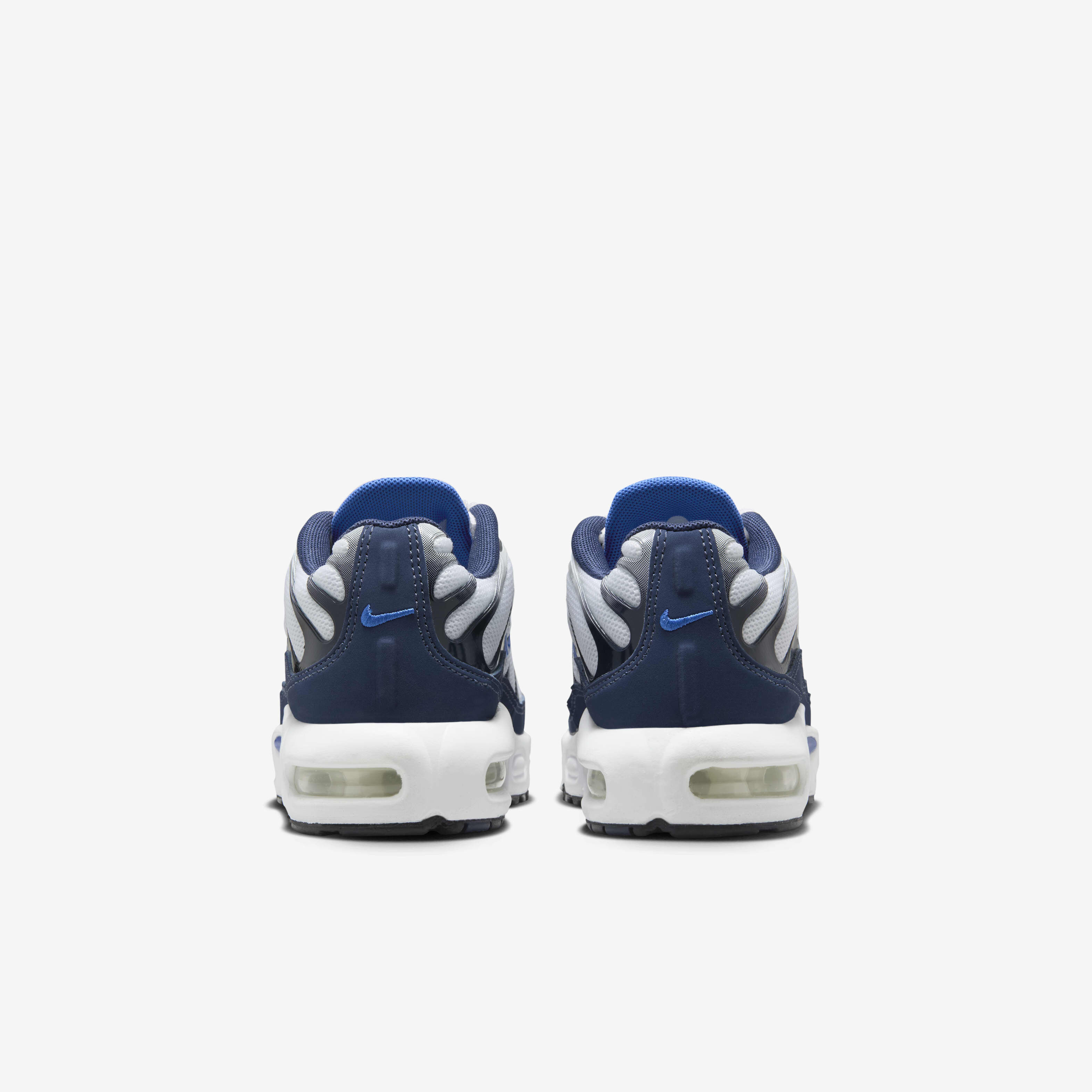 Buy Nike Air Max Plus Younger Kids Shoes White Midnight Navy Bronzine Hyper Royal Nike Kuwait Official