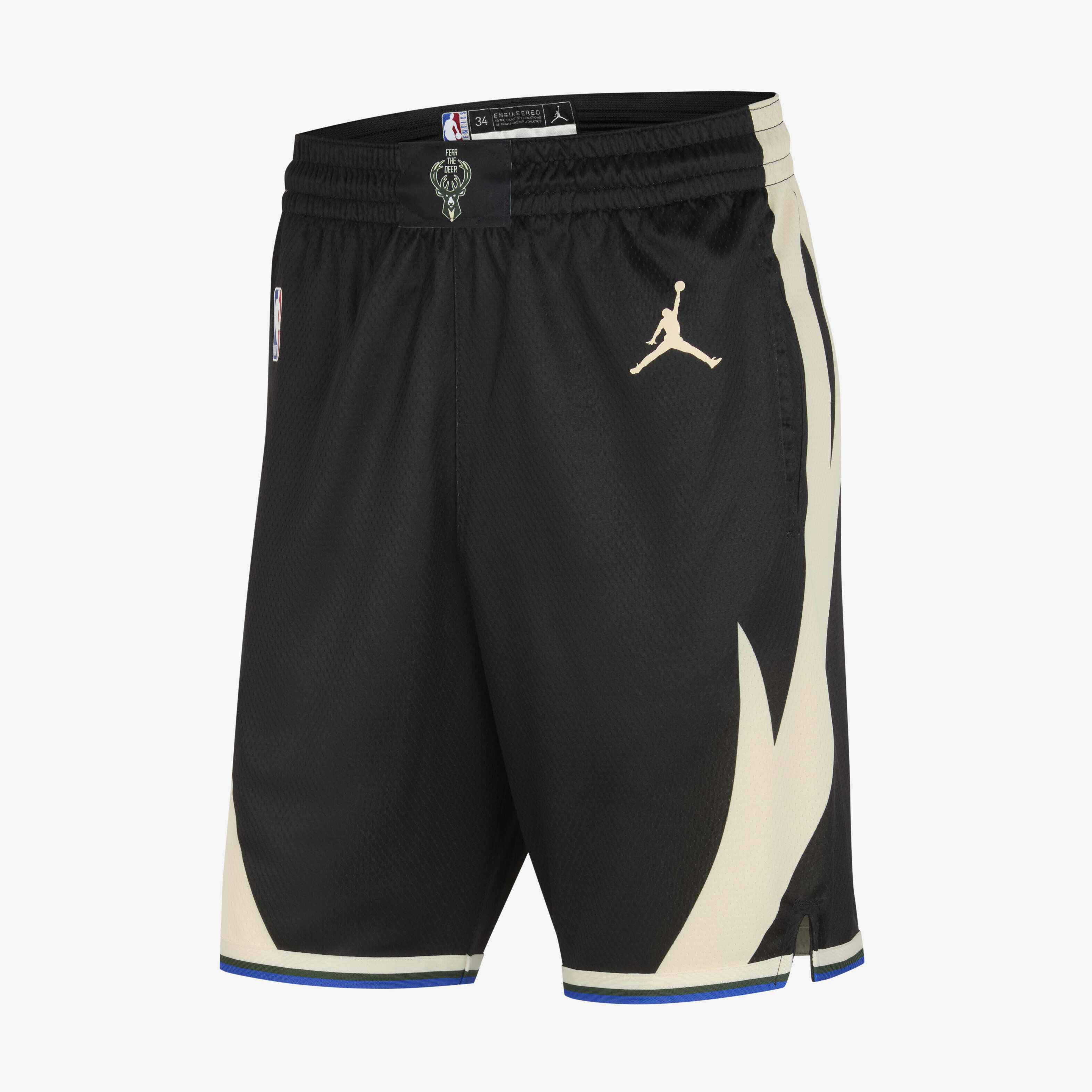 Buy Milwaukee Bucks Statement Edition Men s Jordan Dri FIT NBA Swingman Basketball Shorts Black Flat Opal Nike Kuwait Official