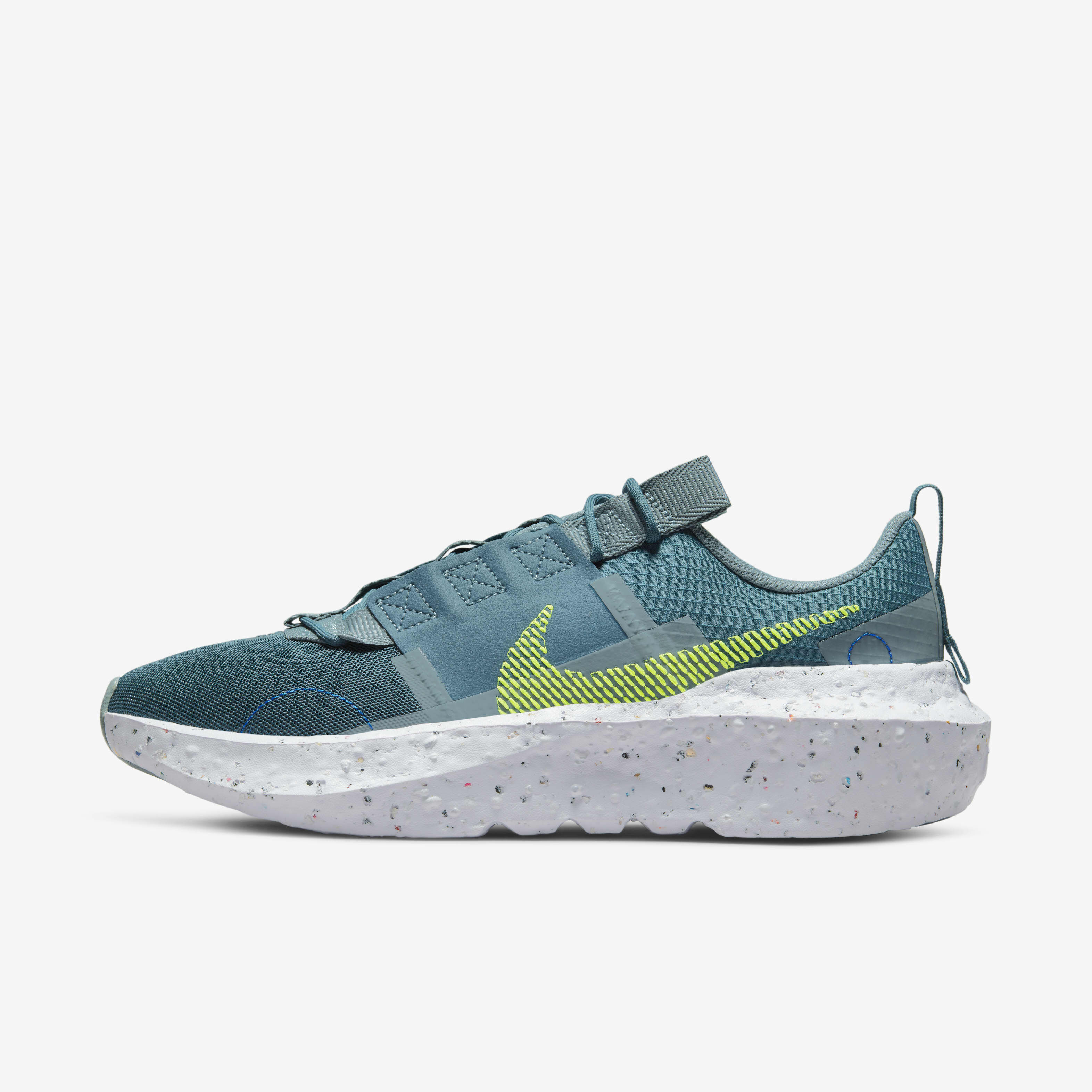 nike crater impact trainers in off white yellow and blue
