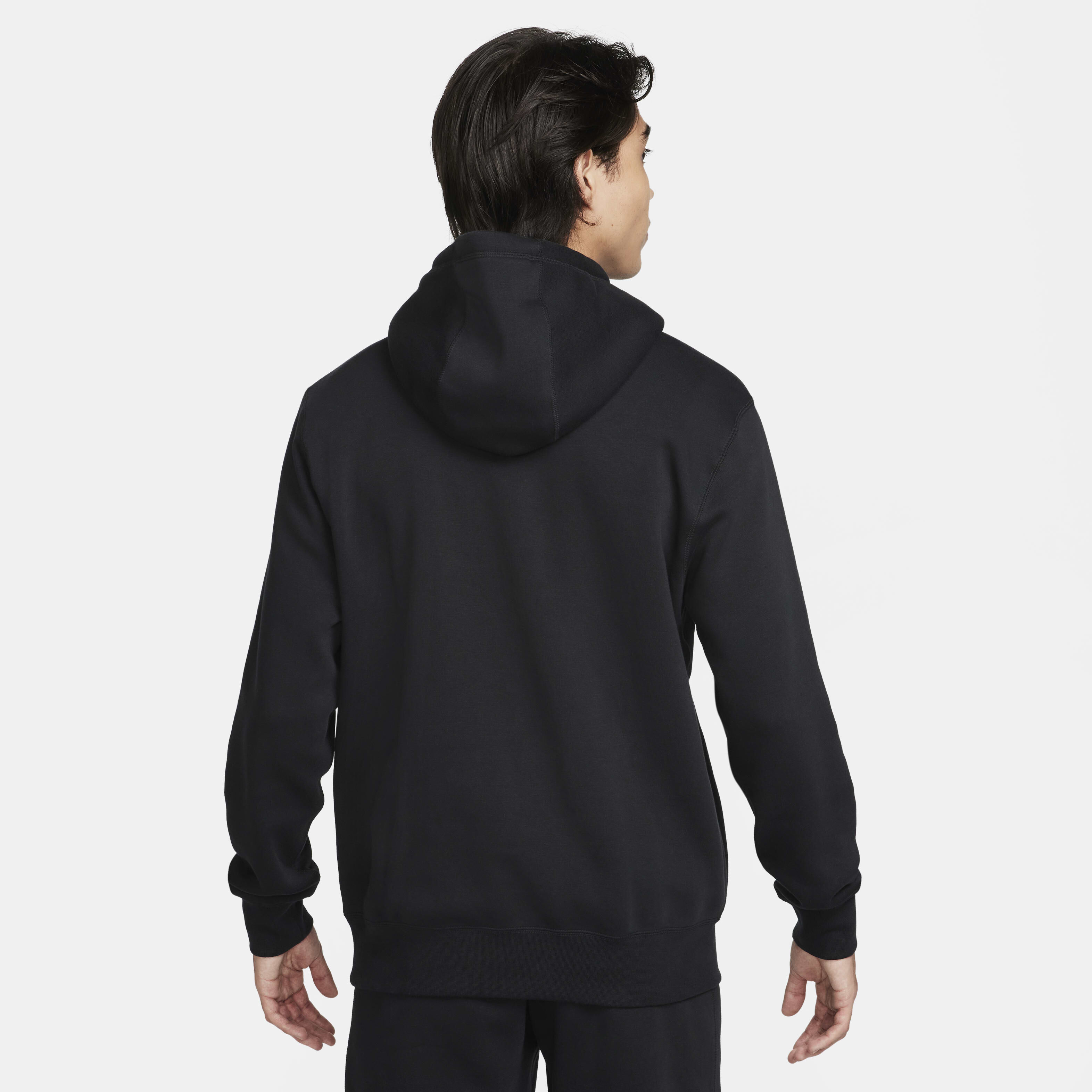 Nike sportswear club fleece hoodie black discount