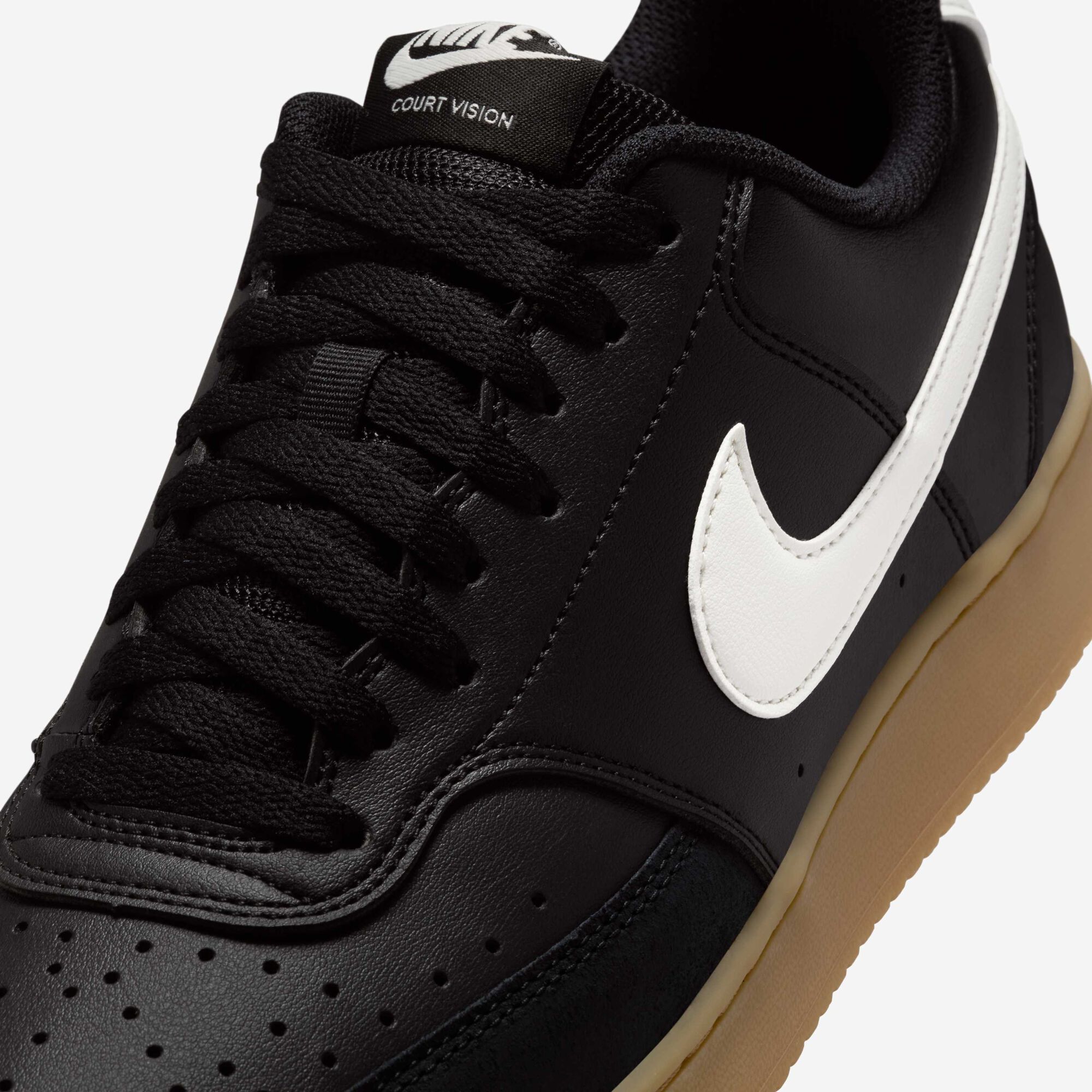 Buy Nike Court Vision Low Men's Shoes Black/Gum Light Brown/Sail