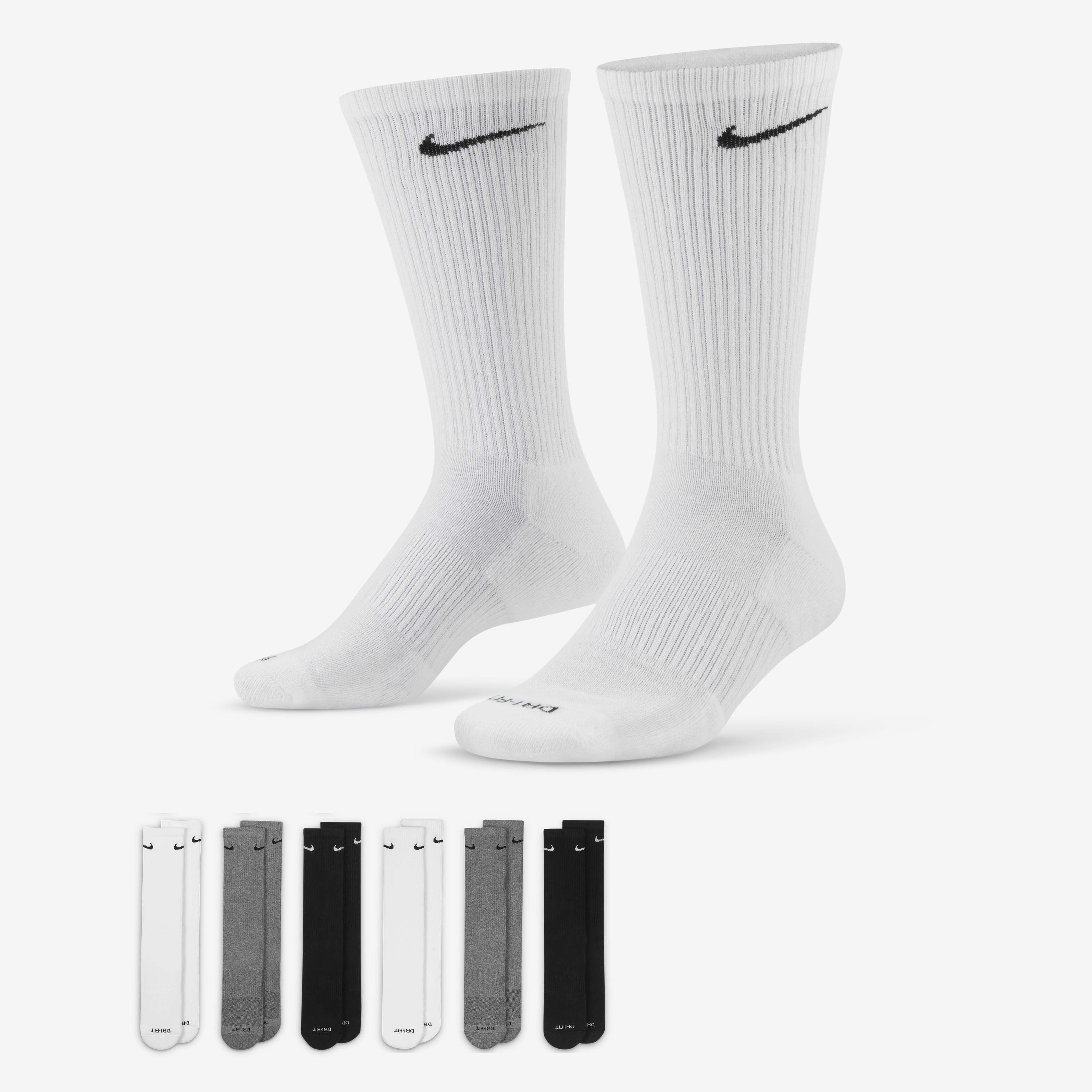 Buy Nike Everyday Plus Cushioned Training Crew Socks 6 Pairs Nike Kuwait Official