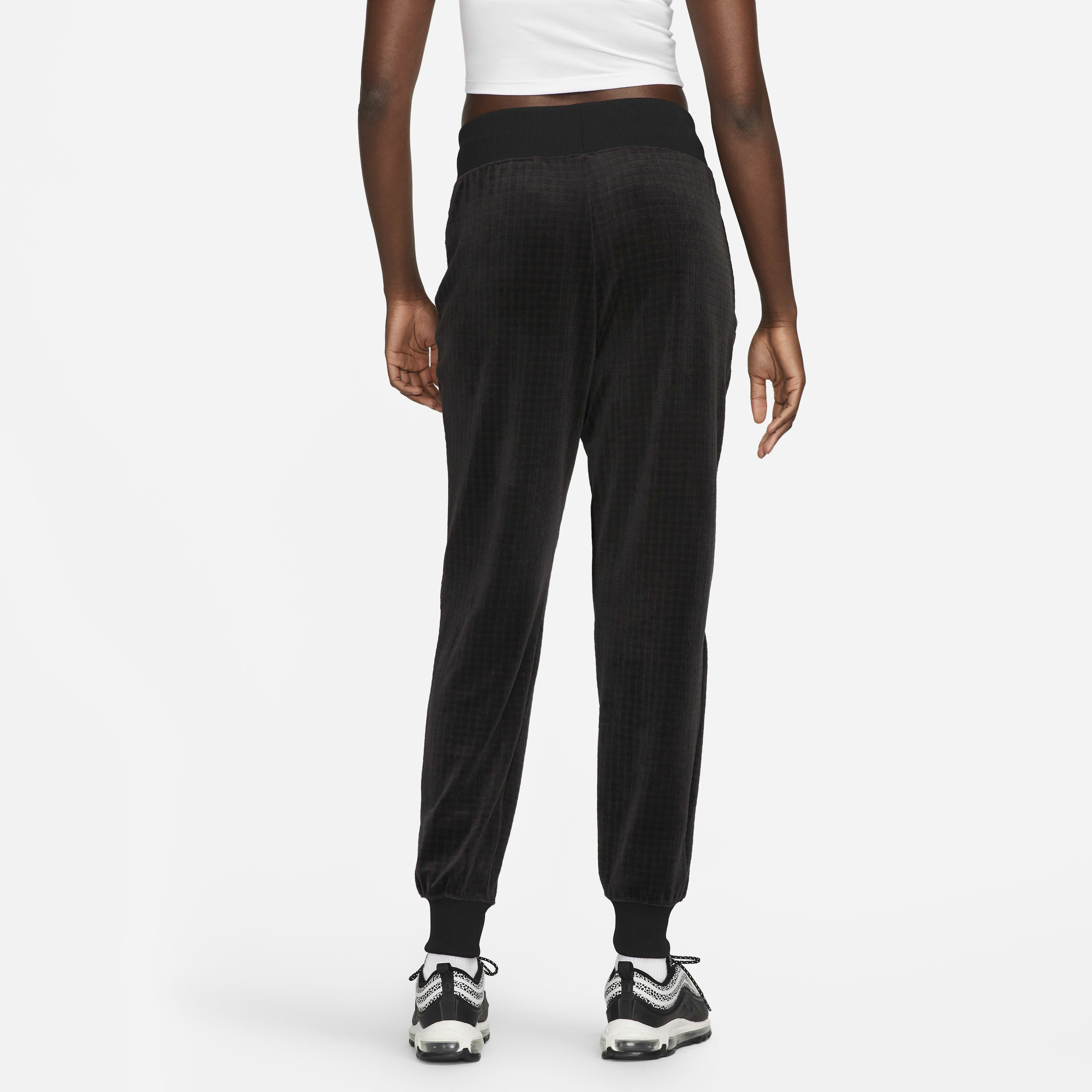 Buy Nike Sportswear Women s High waisted Velour Joggers Black Anthracite Nike Kuwait Official