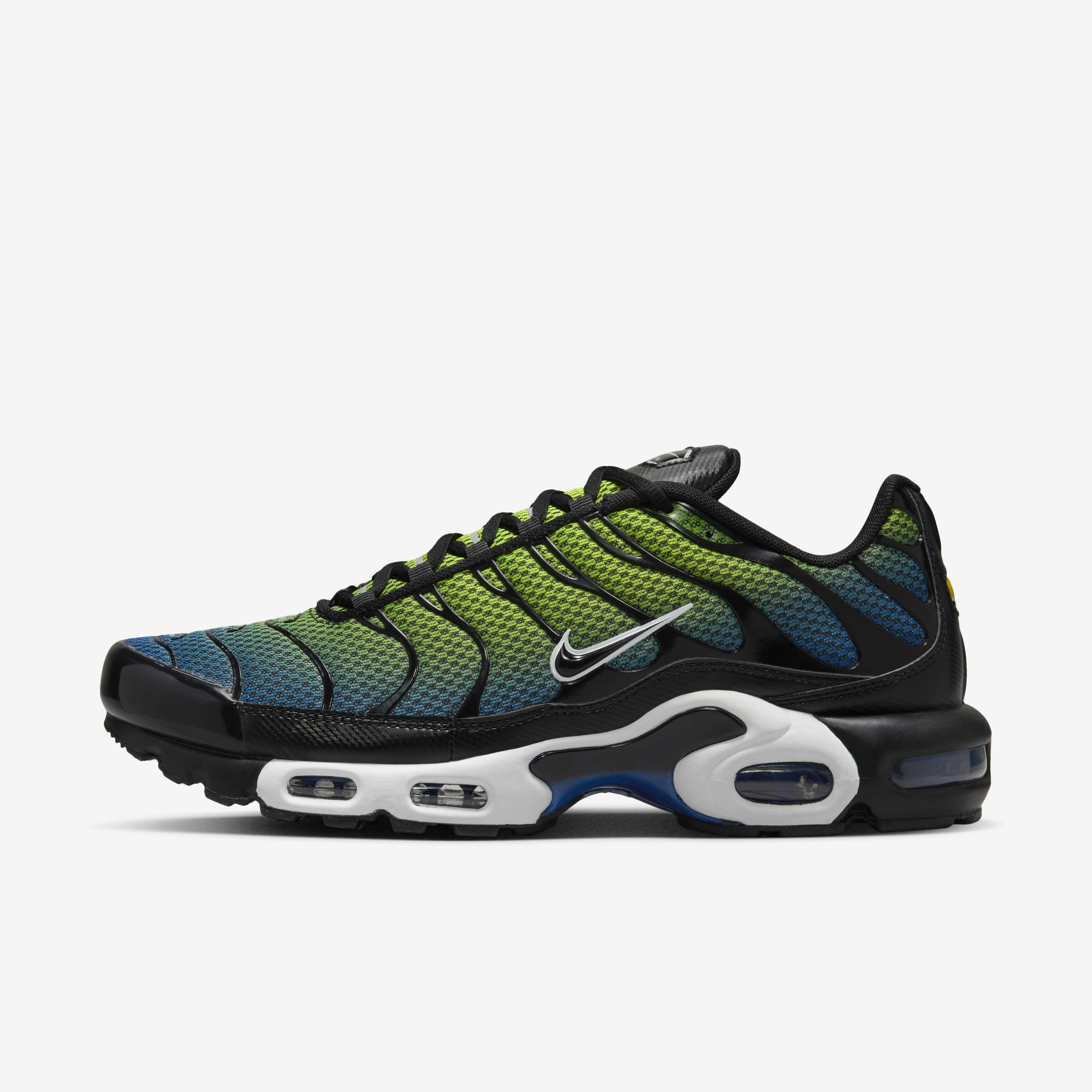 Buy Nike Air Max Plus Men s Shoes Black Racer Blue Volt Black Nike Kuwait Official