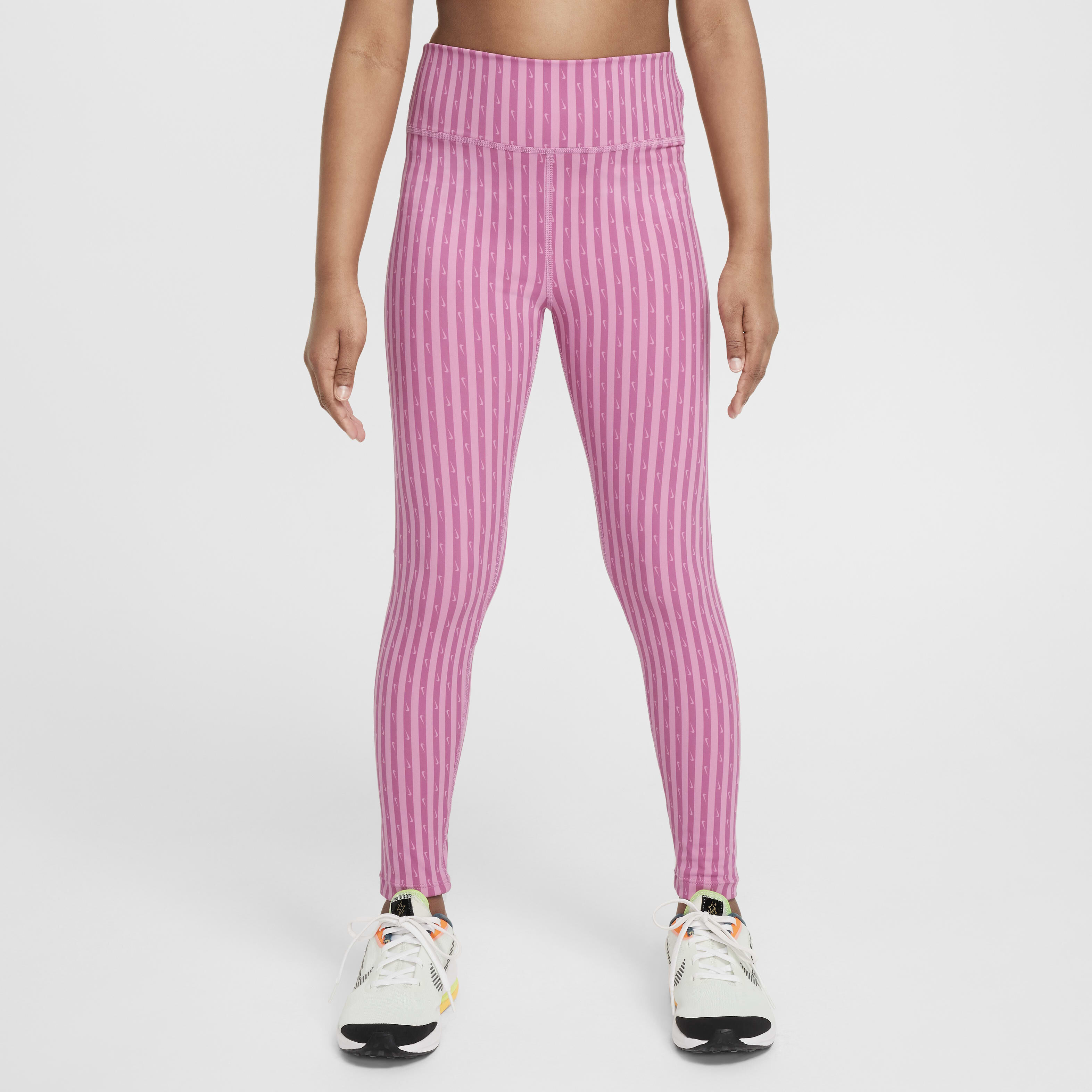 Buy Nike One Older Kids Girls Dri FIT High Waisted Leggings Magic Flamingo Hyper Pink Nike Kuwait Official