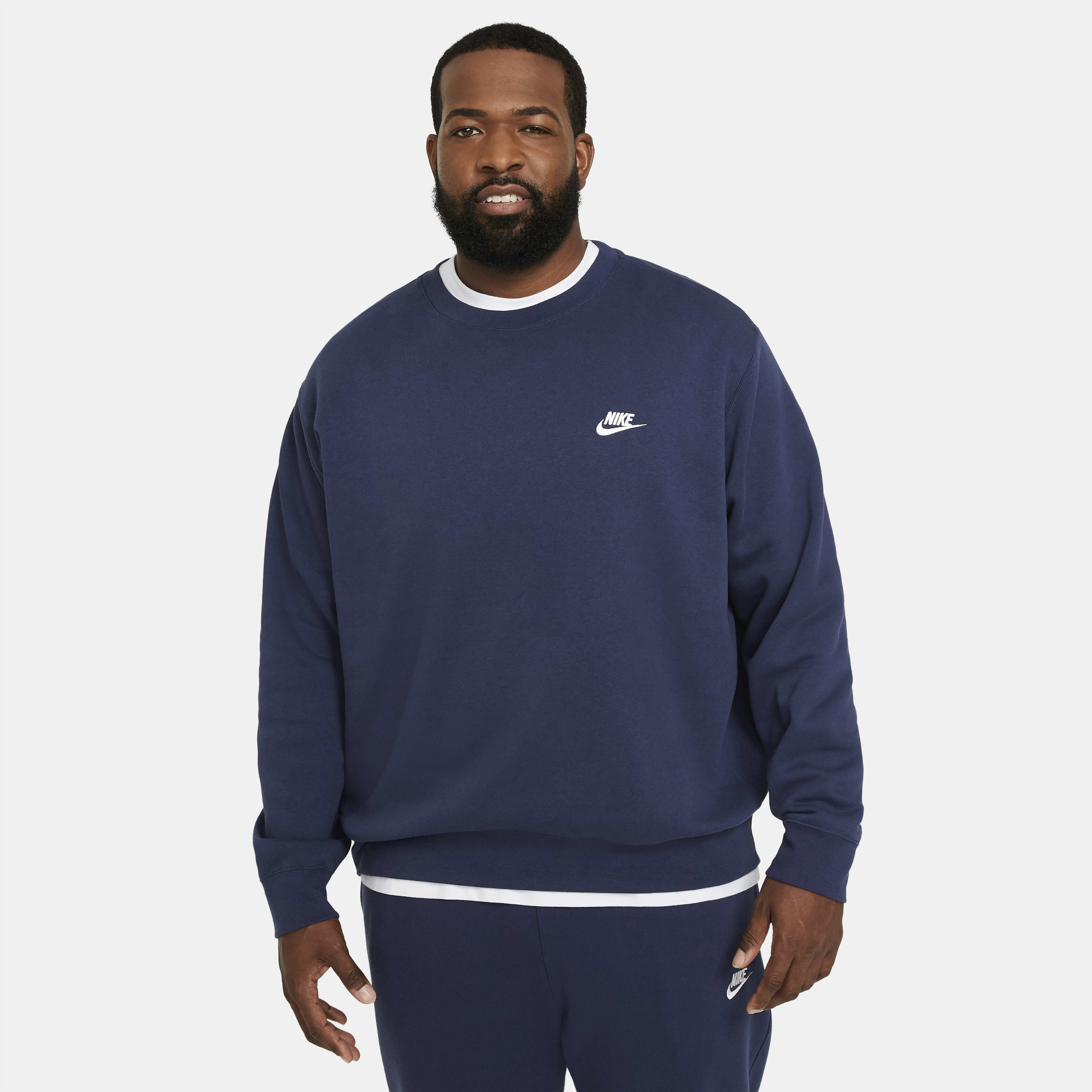 Buy Nike Sportswear Club Fleece Men s Crew Midnight Navy White Nike Kuwait Official